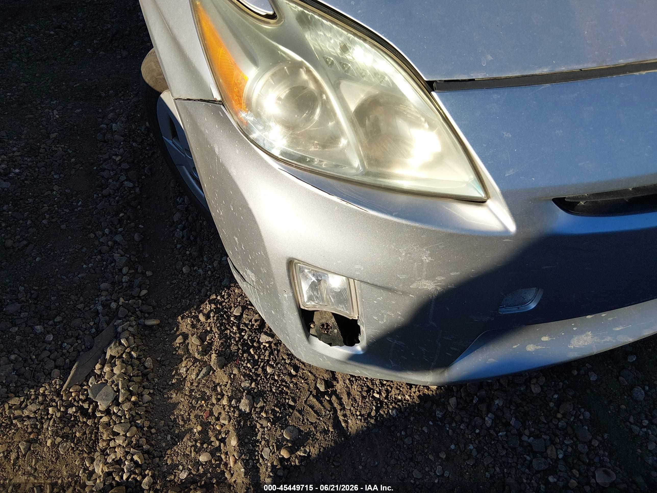 2011 Toyota Prius Two Gray vin: JTDKN3DU9B5325485