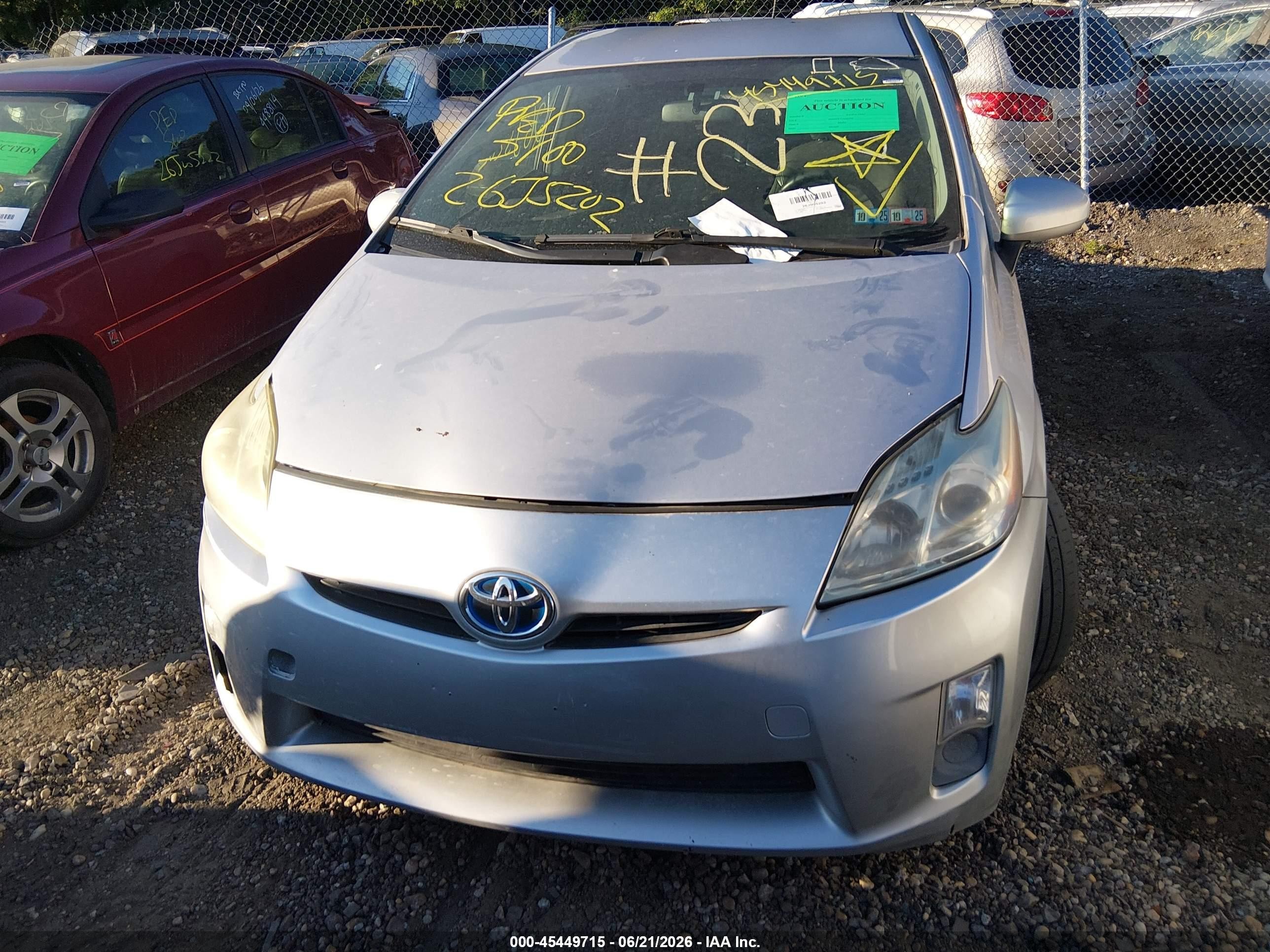 2011 Toyota Prius Two Gray vin: JTDKN3DU9B5325485