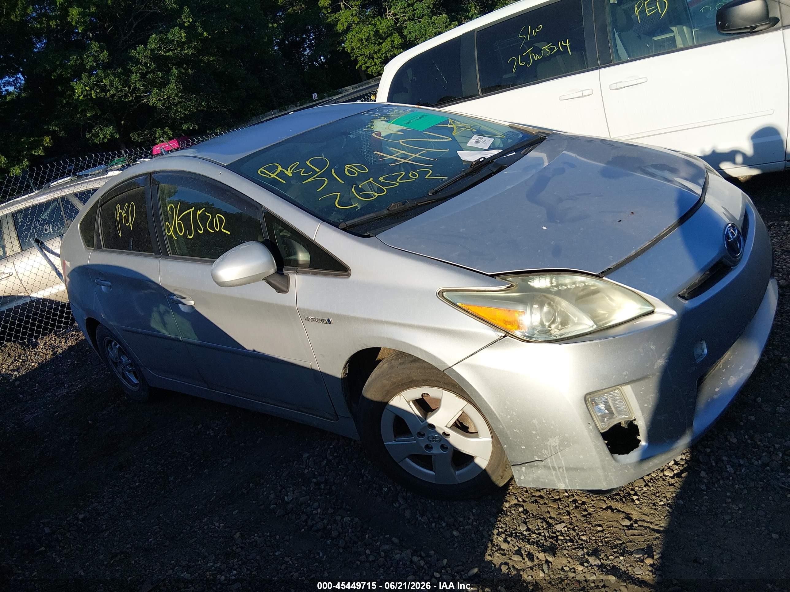 2011 Toyota Prius Two Gray vin: JTDKN3DU9B5325485