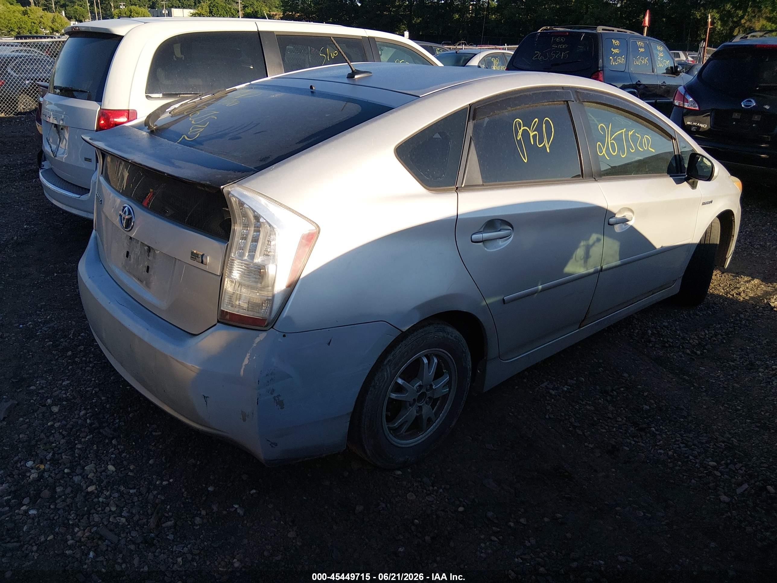 2011 Toyota Prius Two Gray vin: JTDKN3DU9B5325485