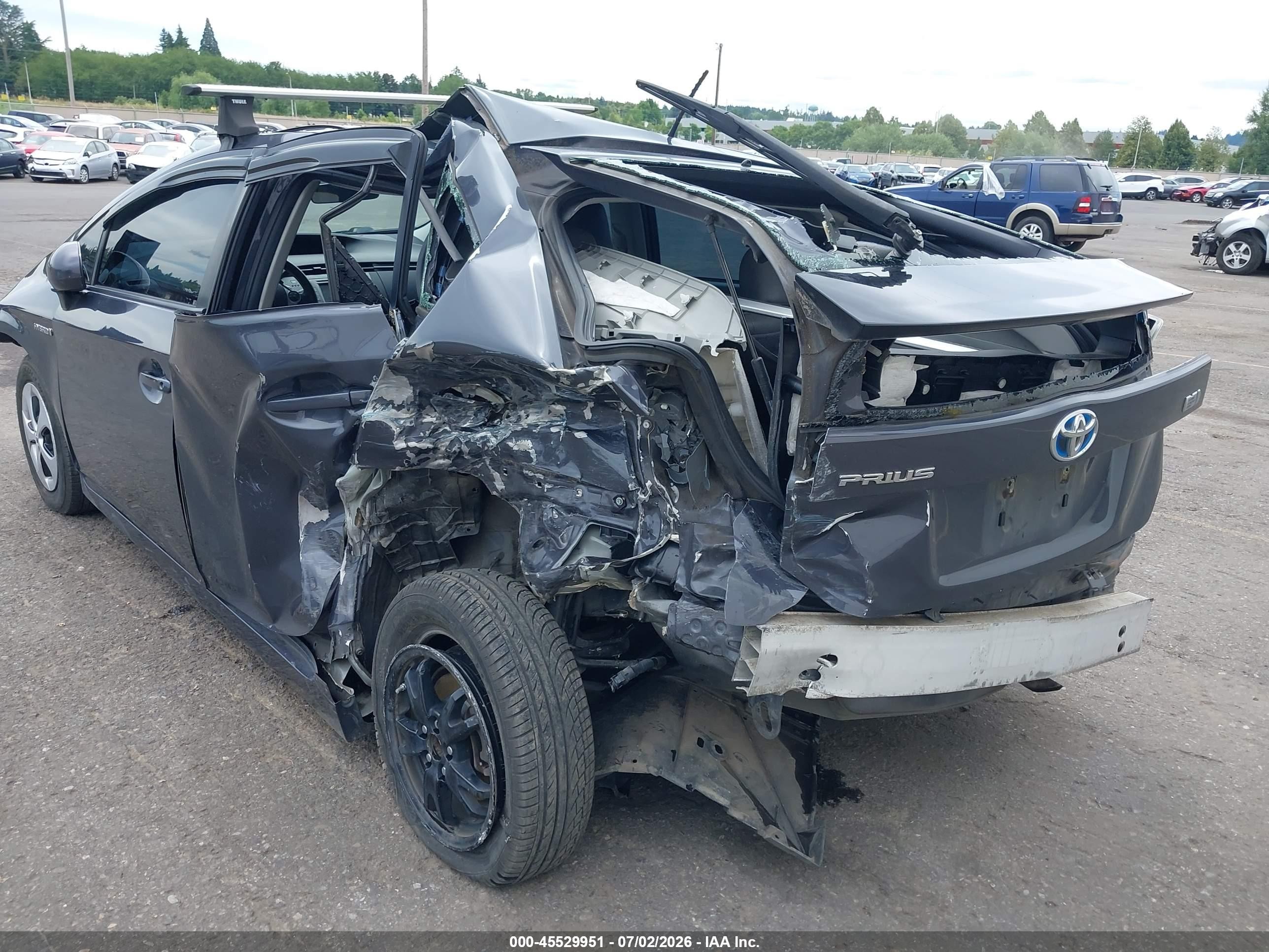 2012 Toyota Prius Two Серый vin: JTDKN3DU9C5383386