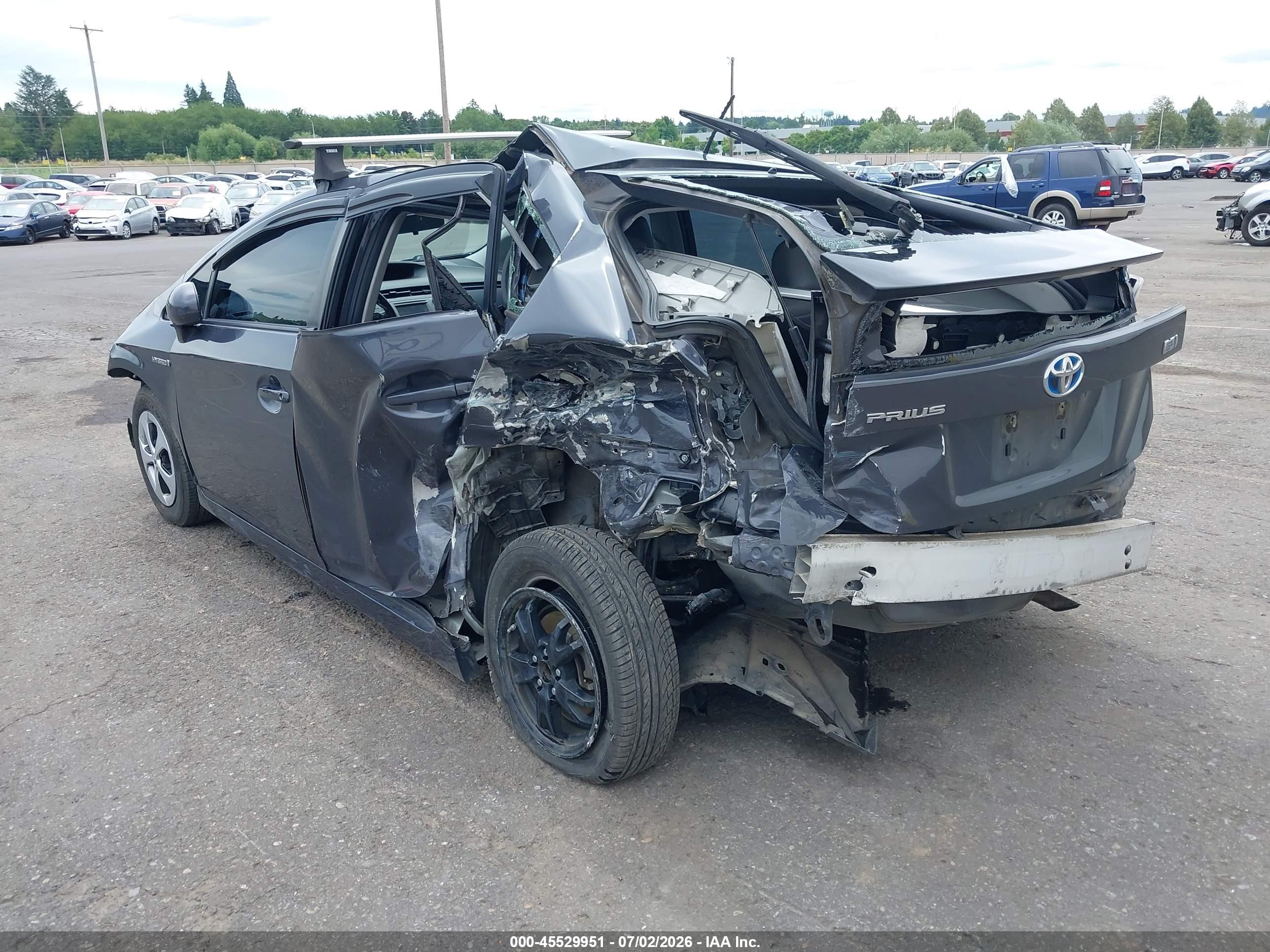 2012 Toyota Prius Two Серый vin: JTDKN3DU9C5383386