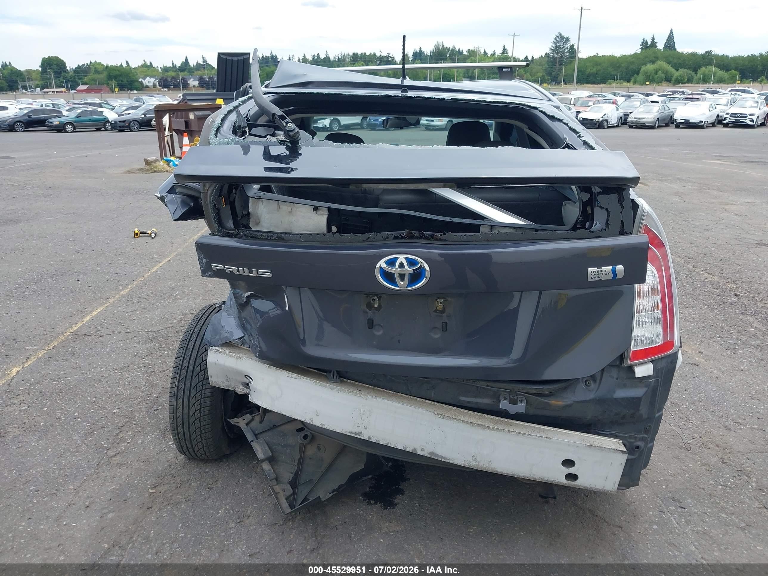 2012 Toyota Prius Two Серый vin: JTDKN3DU9C5383386