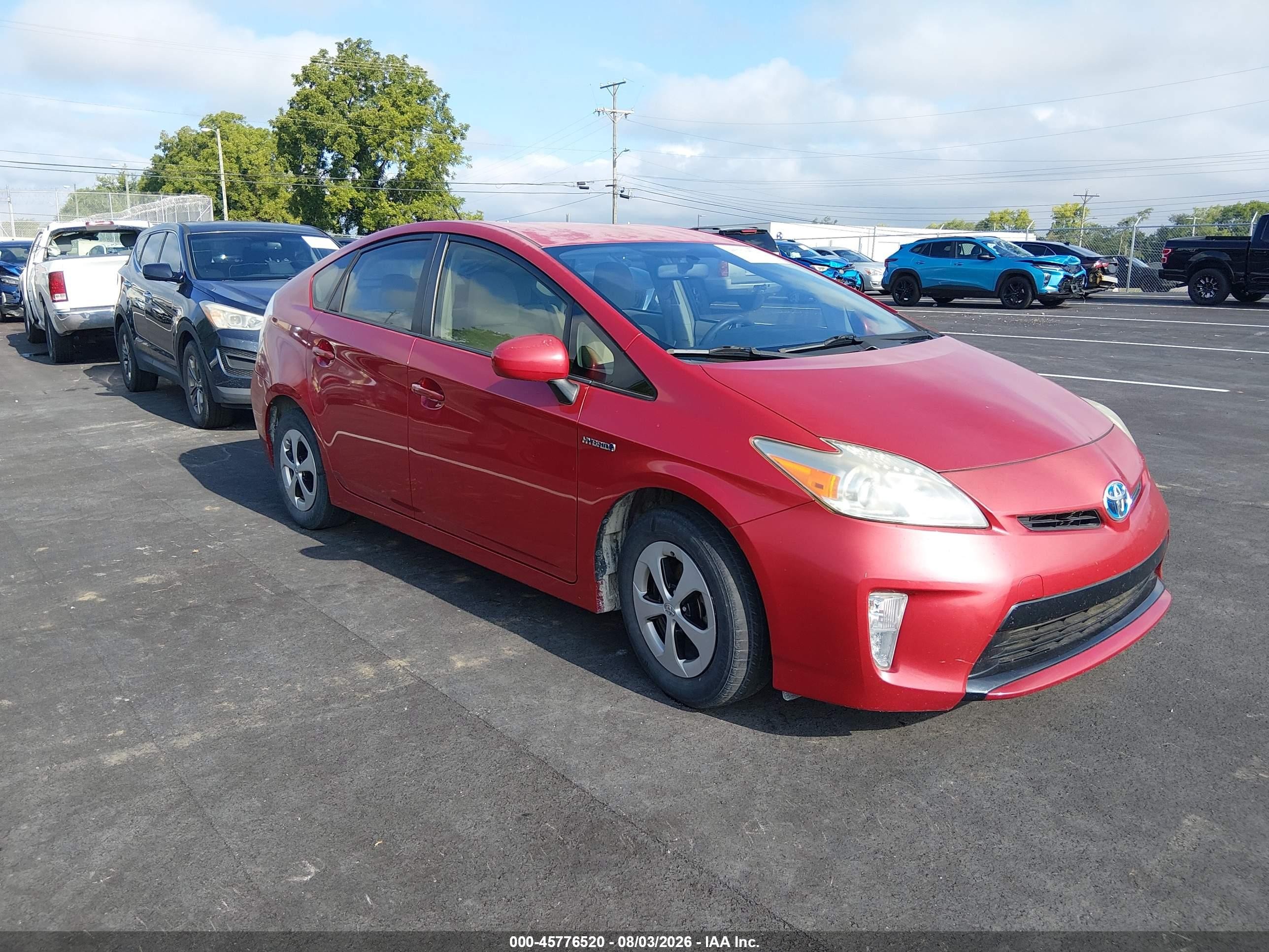 2012 Toyota Prius   Red vin: JTDKN3DU9C5453629