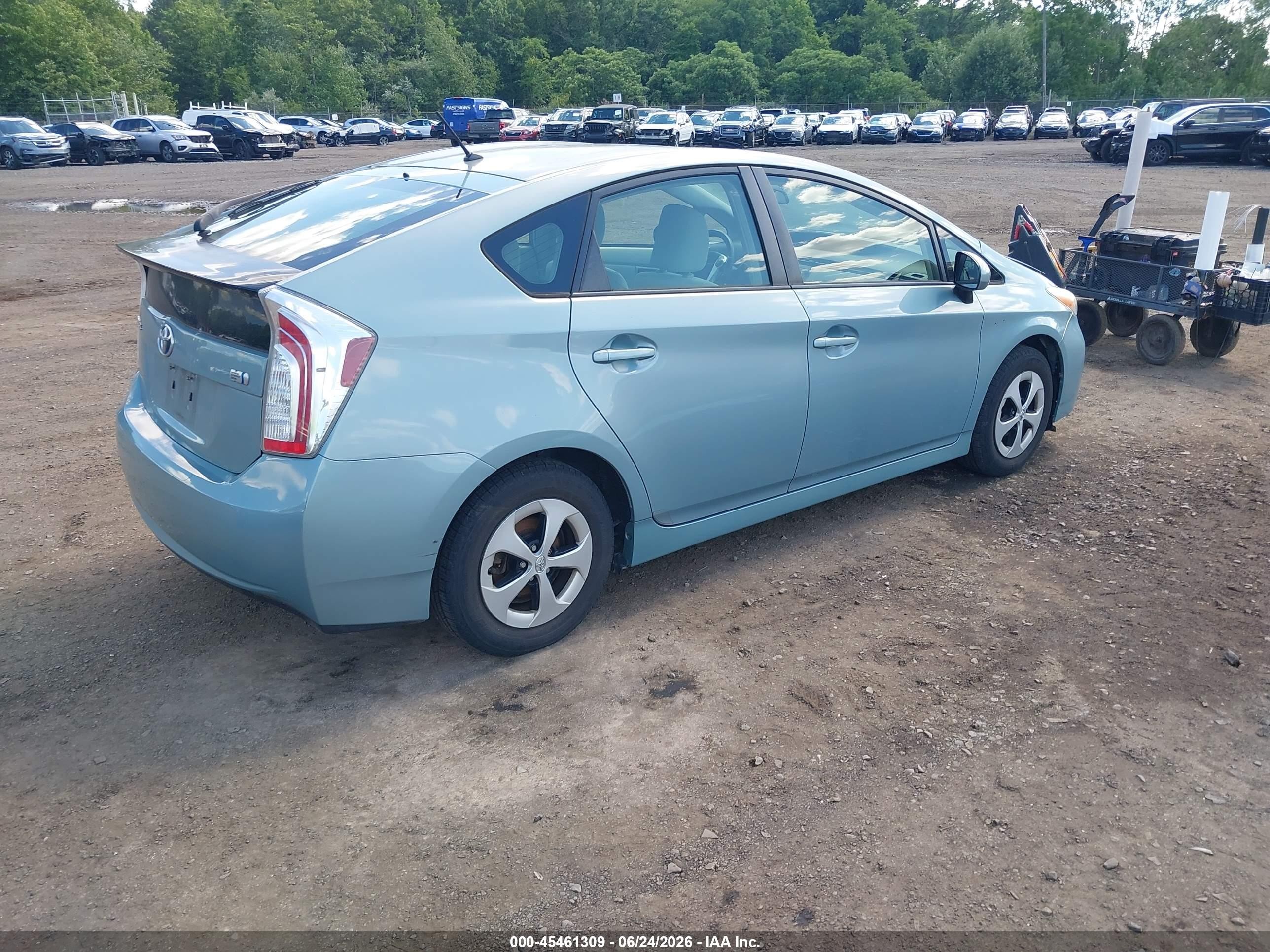 2013 Toyota Prius Two Light Blue vin: JTDKN3DU9D1647182