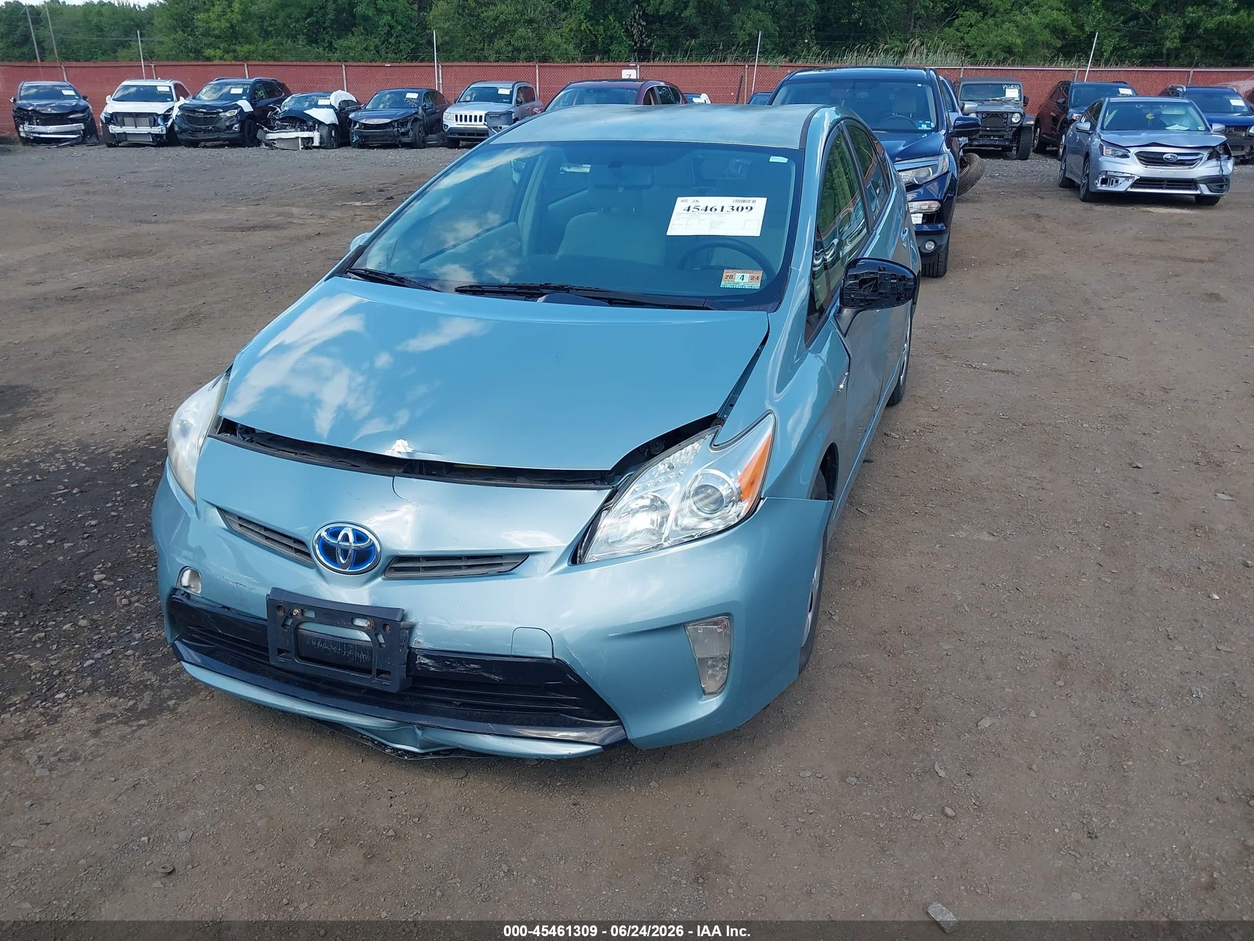 2013 Toyota Prius Two Light Blue vin: JTDKN3DU9D1647182