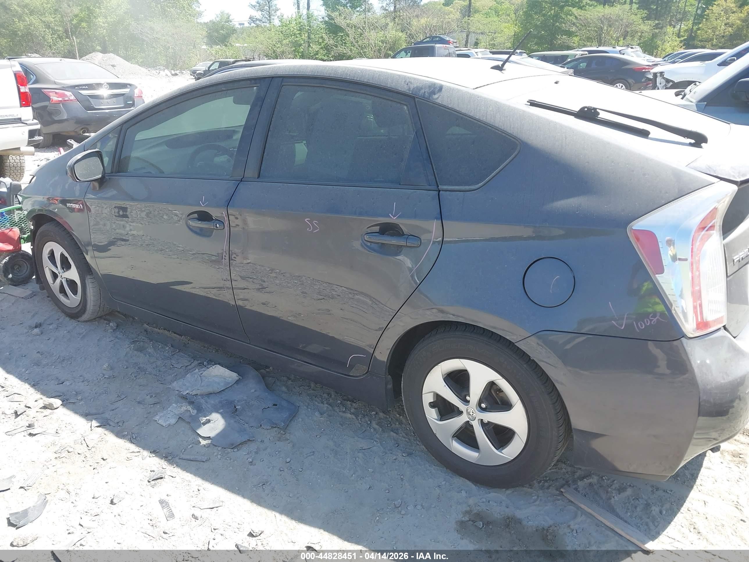 2013 Toyota Prius Gray vin: JTDKN3DU9D5690915