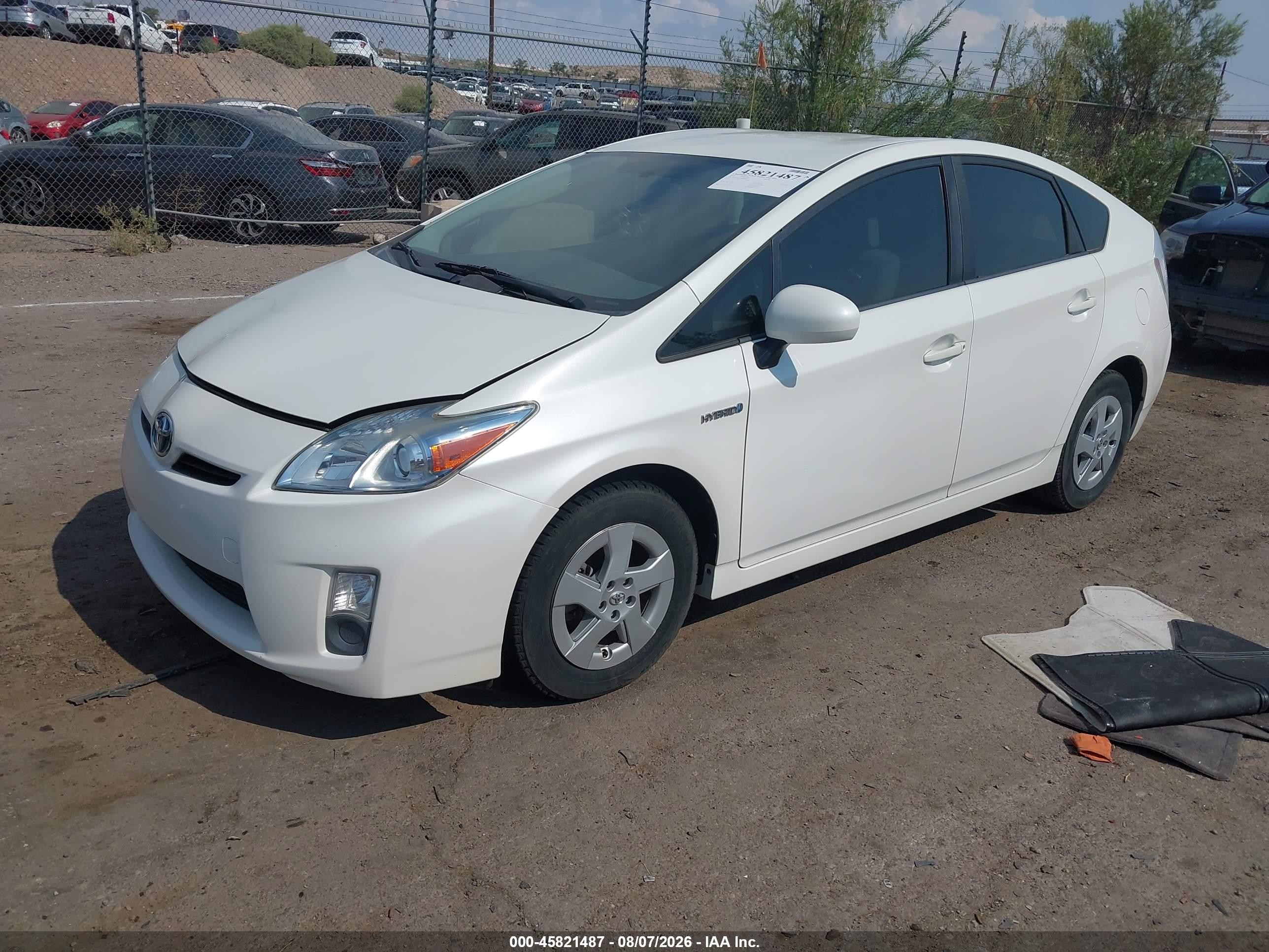 2010 Toyota Prius Ii White vin: JTDKN3DUXA0086623
