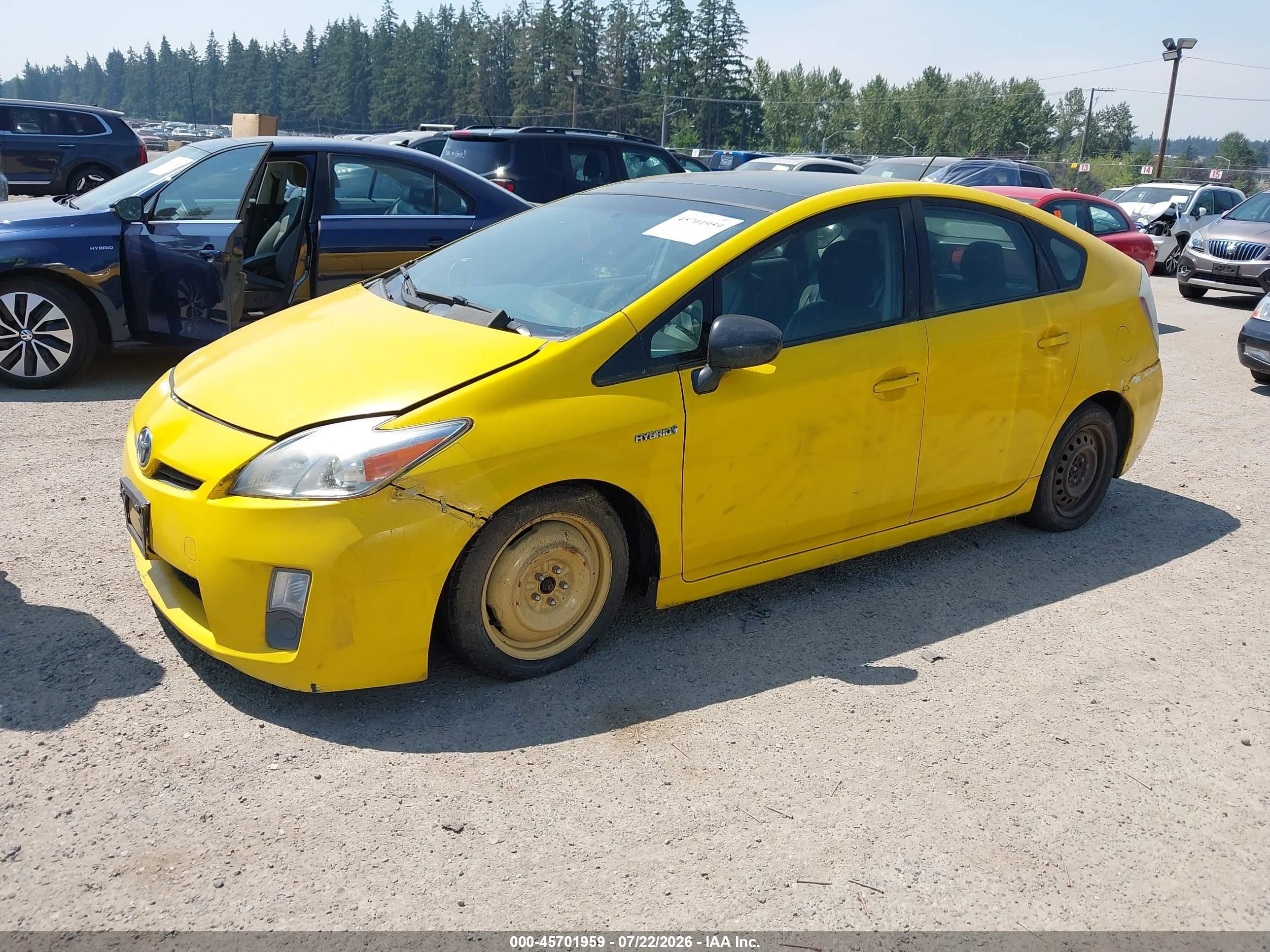 2010 Toyota Prius Iii Yellow vin: JTDKN3DUXA0088694