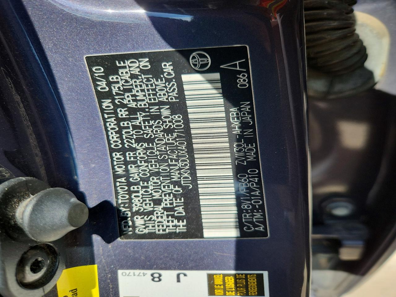 2010 Toyota Prius Iii Gray vin: JTDKN3DUXA0171008