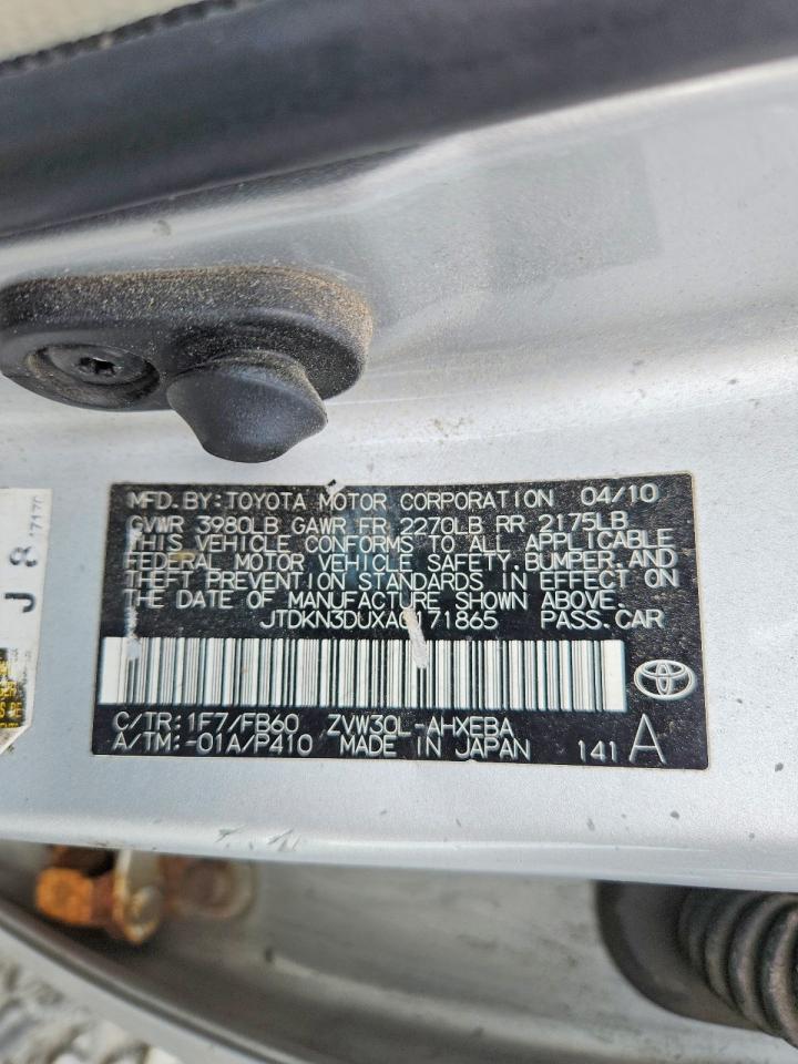 2010 Toyota Prius Ii Gray vin: JTDKN3DUXA0171865