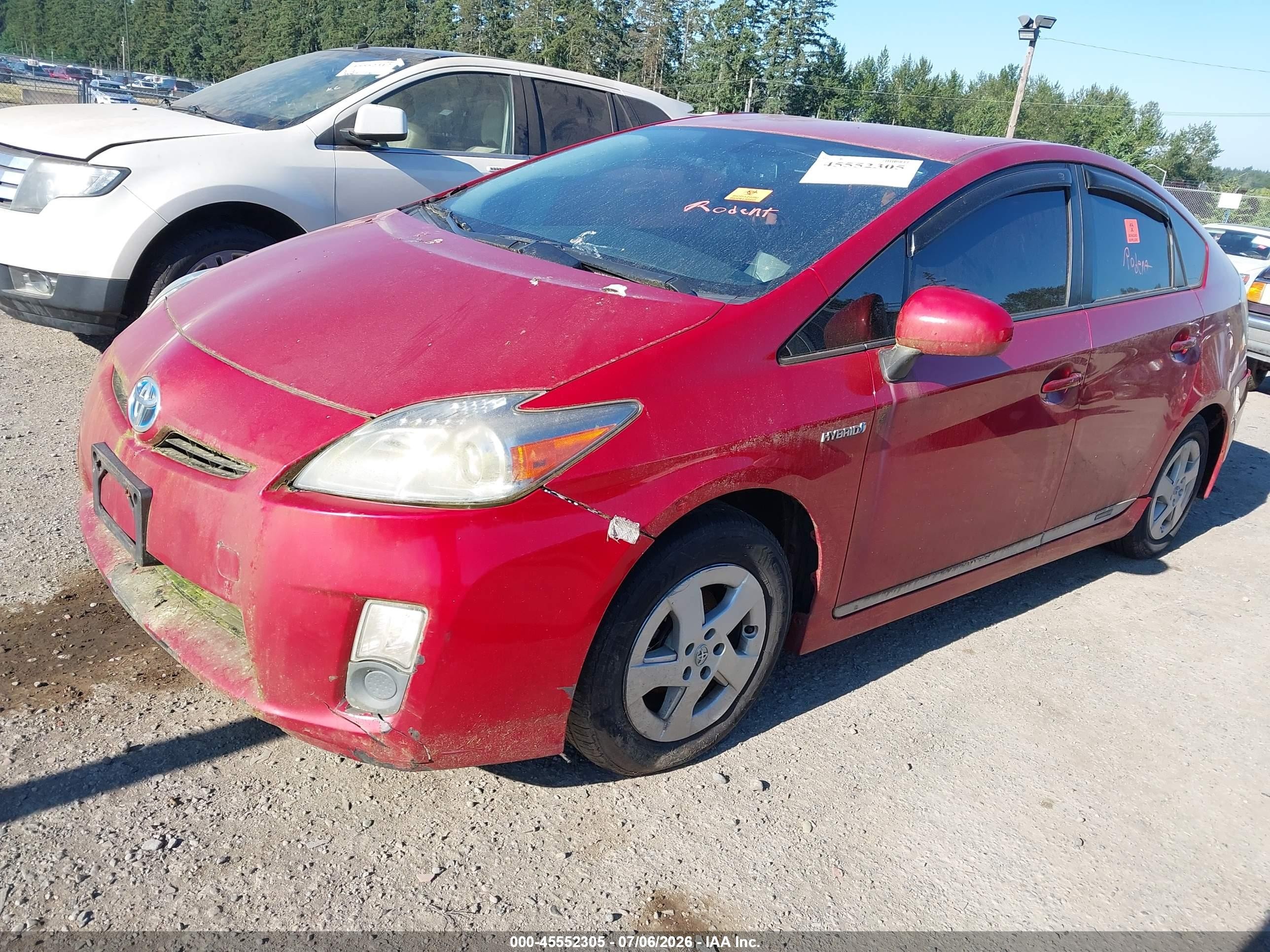 2010 Toyota Prius Iv Red vin: JTDKN3DUXA0181019