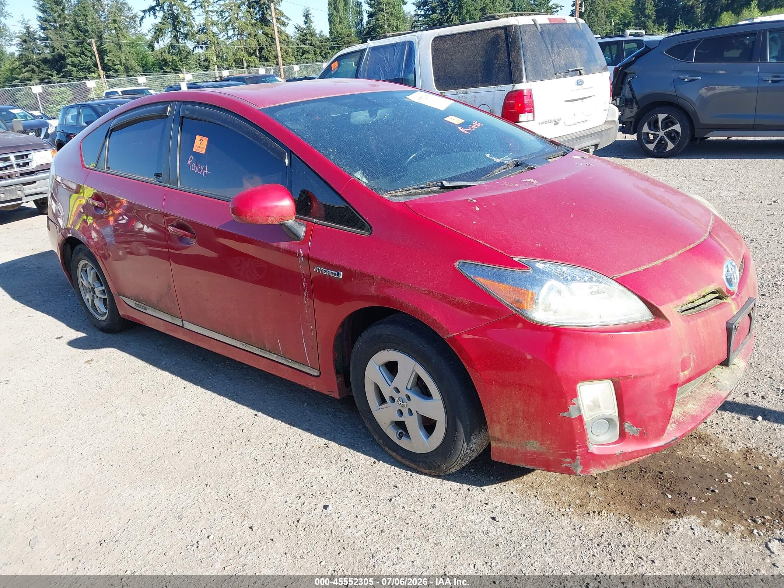 2010 Toyota Prius Iv Red vin: JTDKN3DUXA0181019