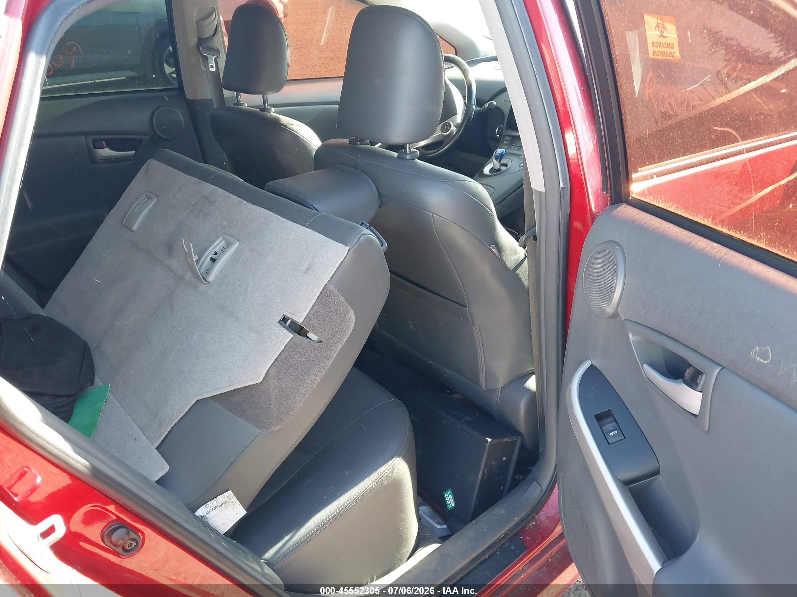 2010 Toyota Prius Iv Red vin: JTDKN3DUXA0181019