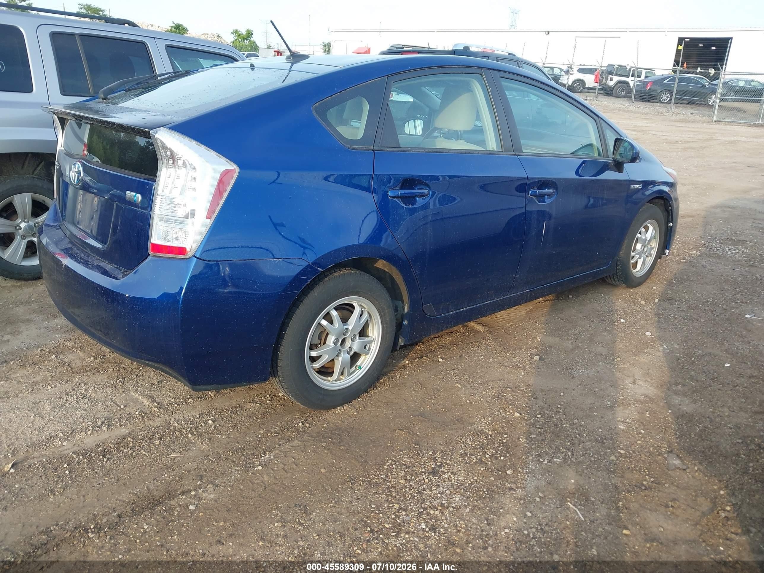 2010 Toyota Prius Iii Blue vin: JTDKN3DUXA0190884