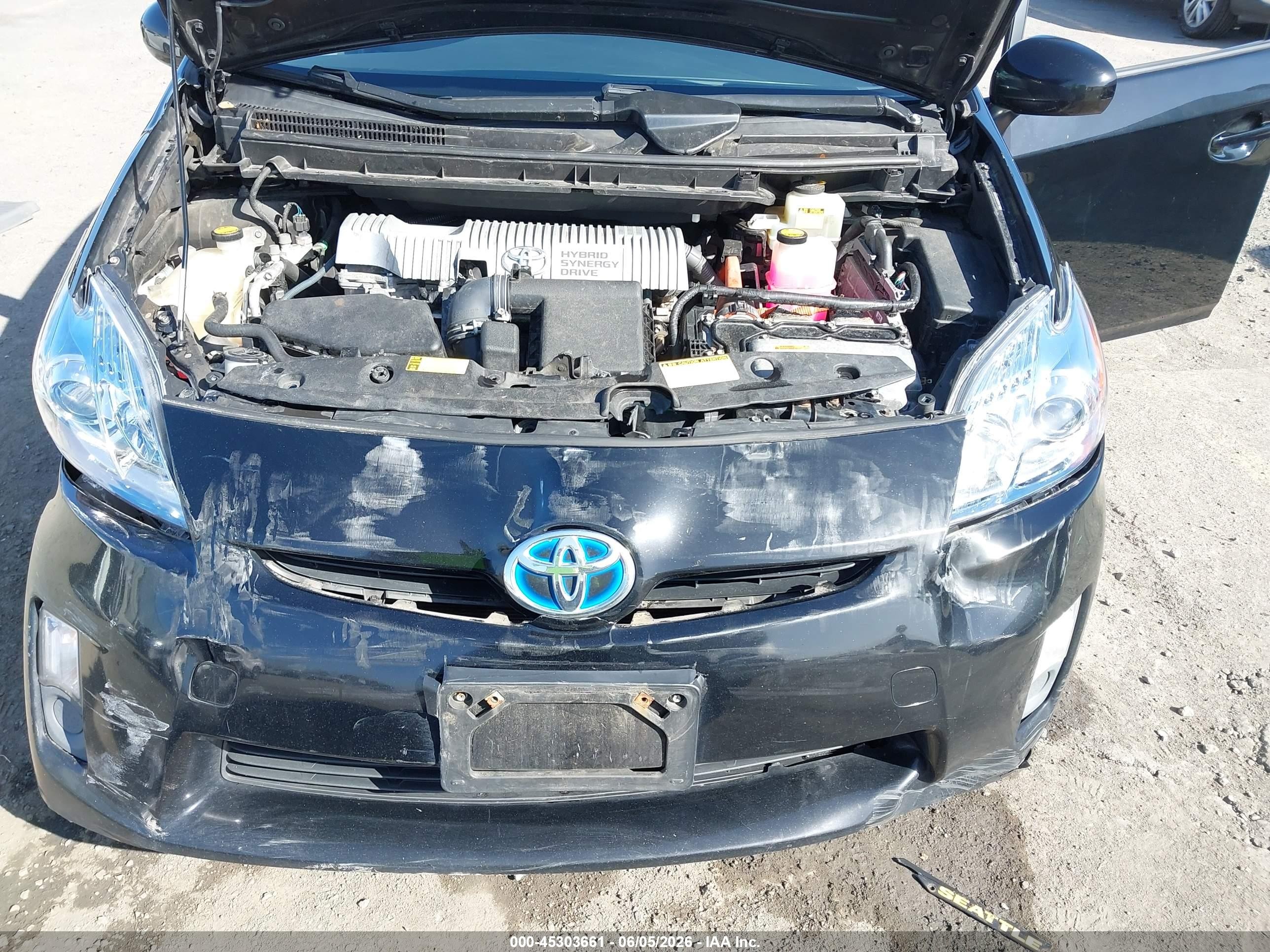 2010 Toyota Prius Ii Black vin: JTDKN3DUXA0210048