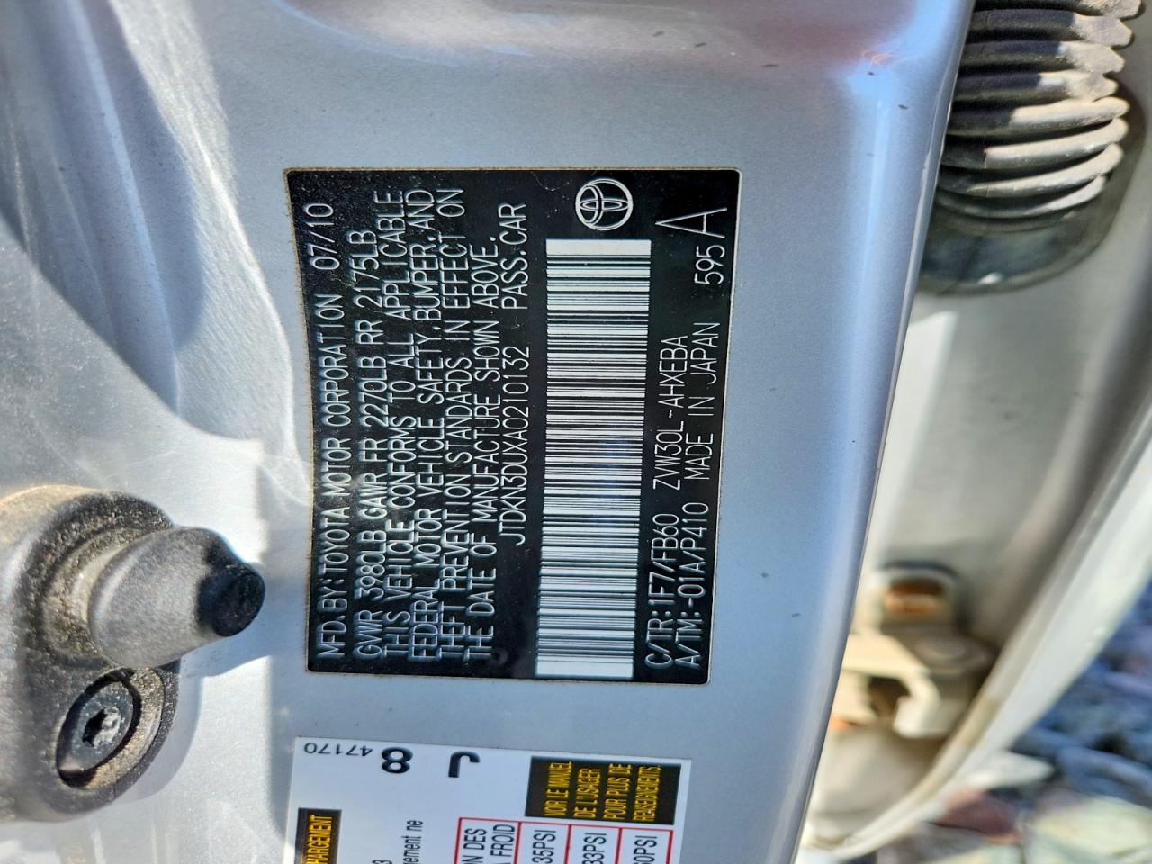 2010 Toyota Prius Ii Silver vin: JTDKN3DUXA0210132
