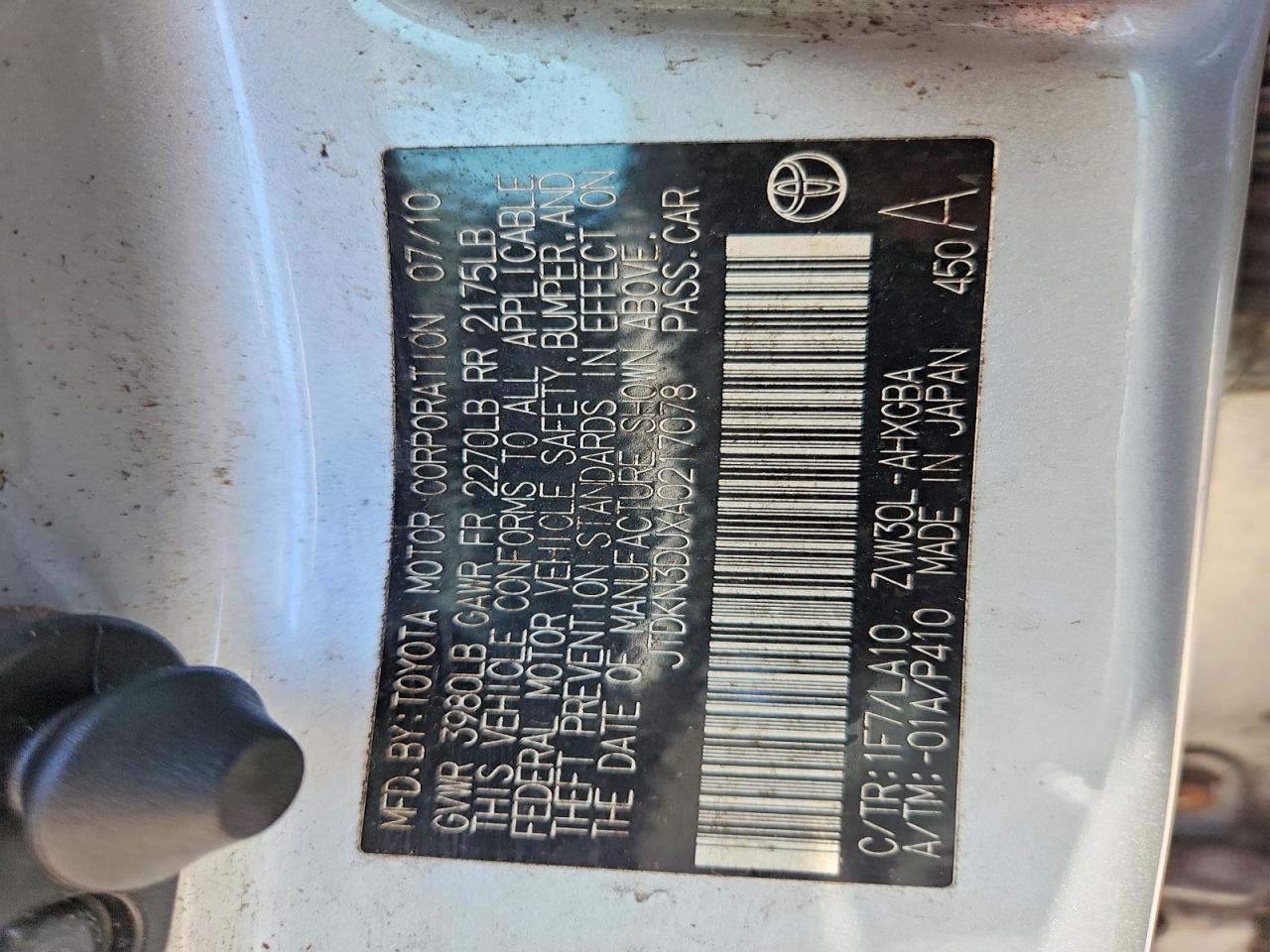 2010 Toyota Prius I Silver vin: JTDKN3DUXA0217078
