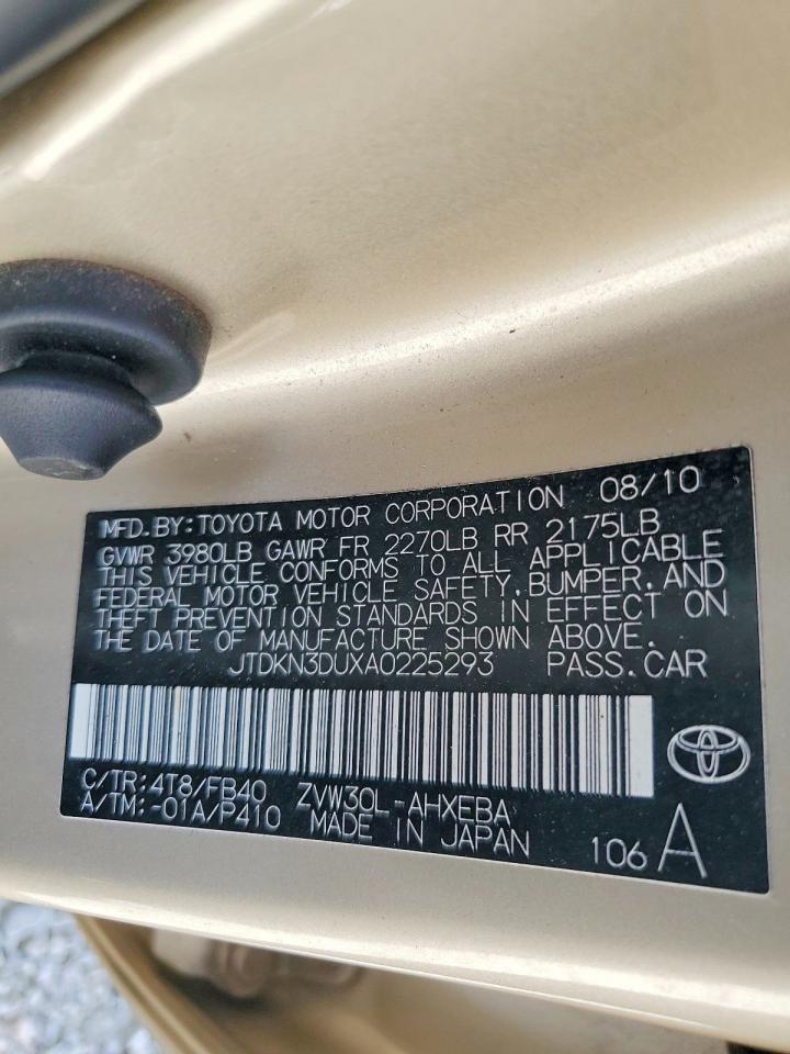 2010 Toyota Prius Iii Gold vin: JTDKN3DUXA0225293