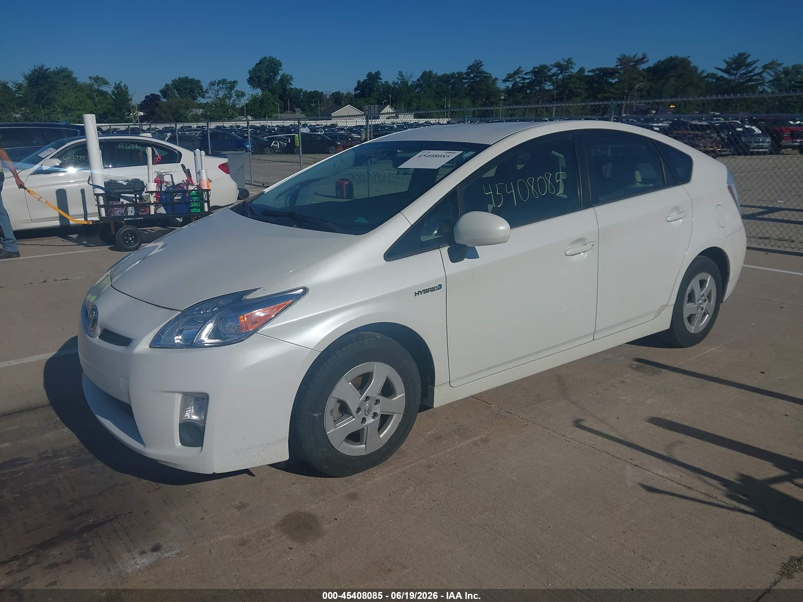 2010 Toyota Prius Ii White vin: JTDKN3DUXA0243678