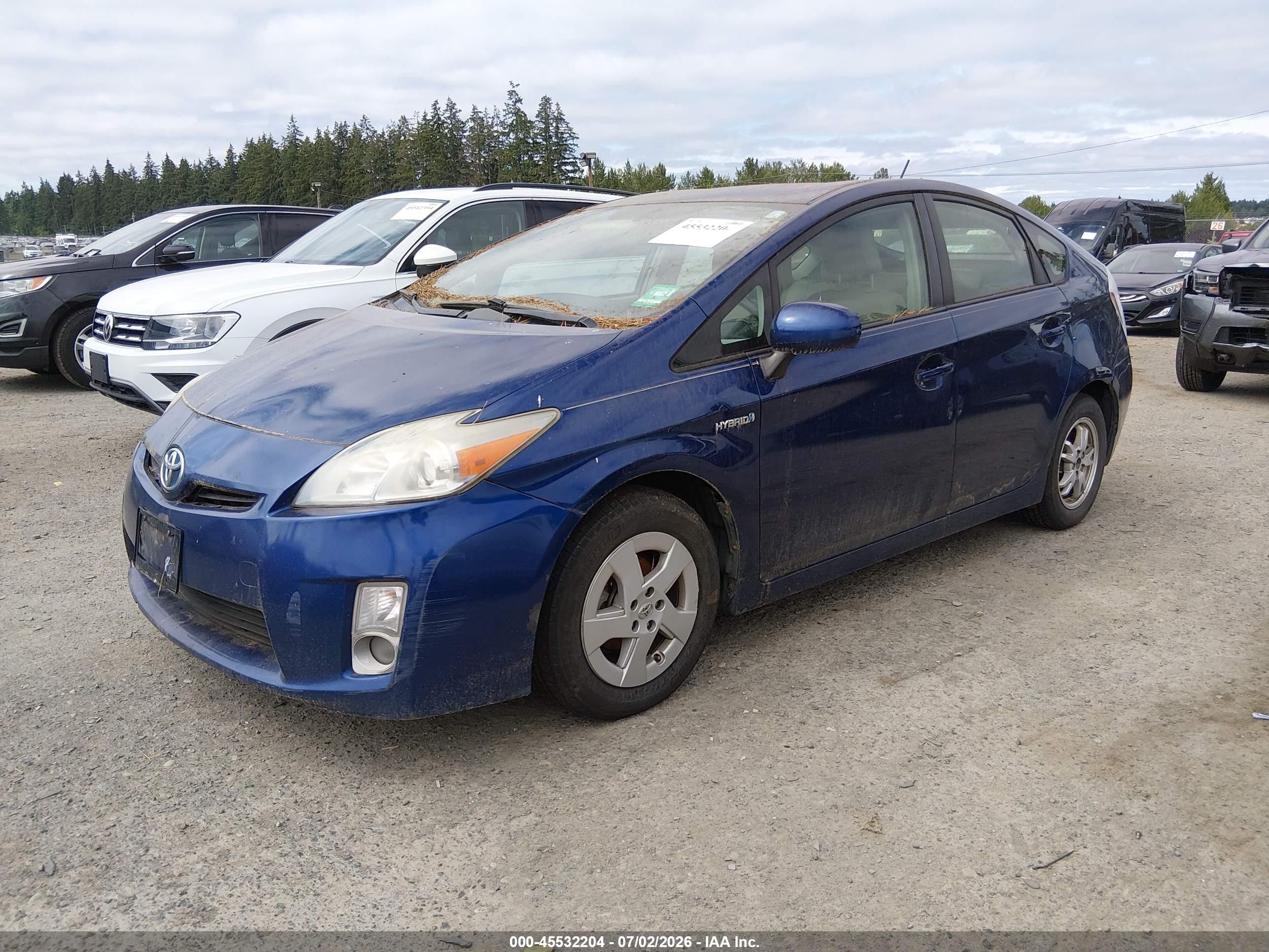 2010 Toyota Prius Iv Blue vin: JTDKN3DUXA5154356