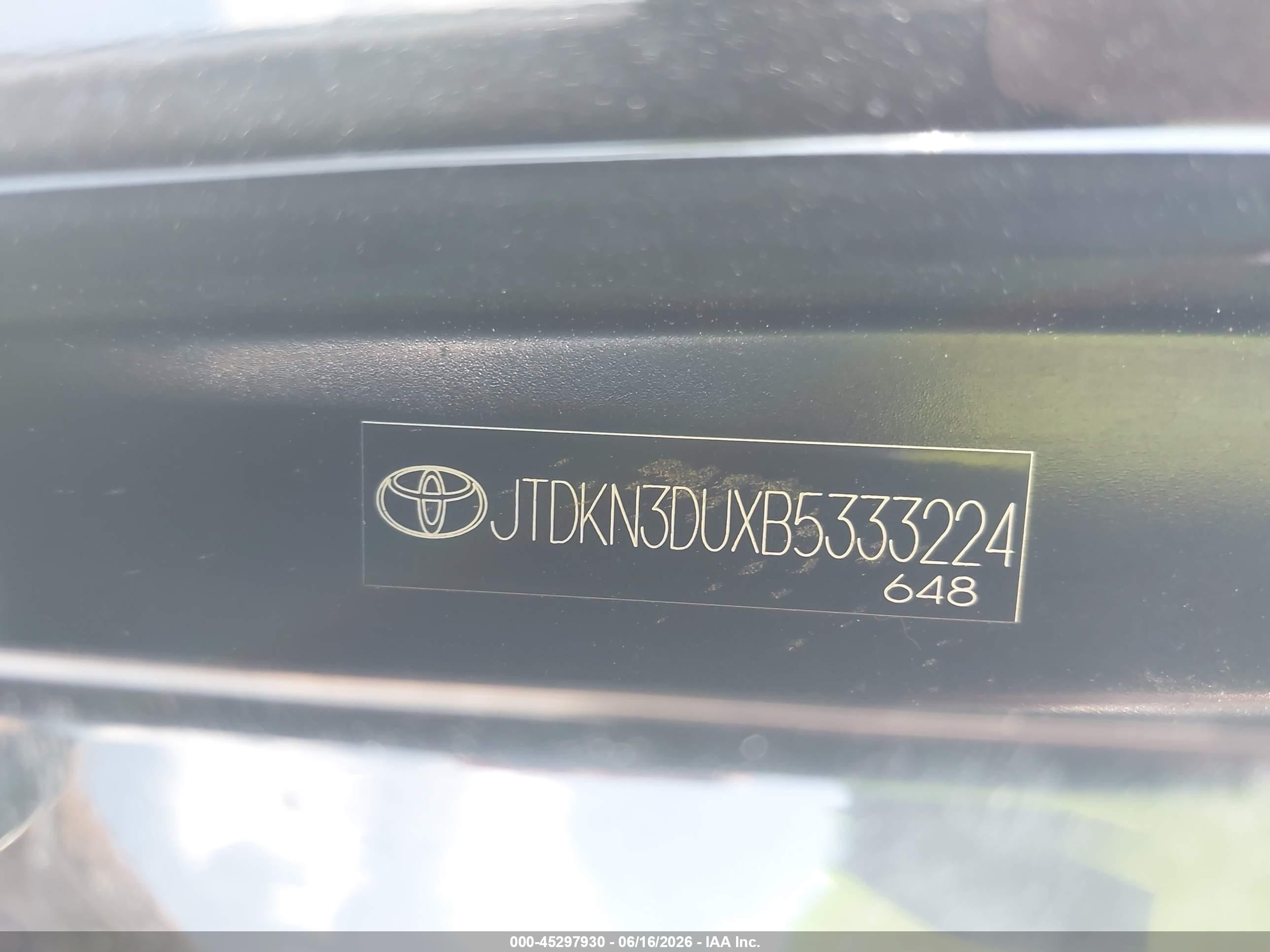 2011 Toyota Prius Four Black vin: JTDKN3DUXB5333224