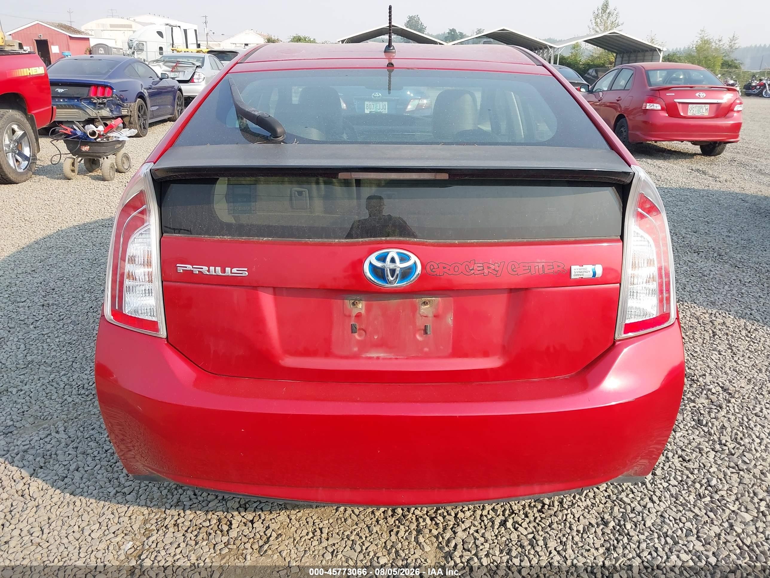 2012 Toyota Prius Two Red vin: JTDKN3DUXC1489188