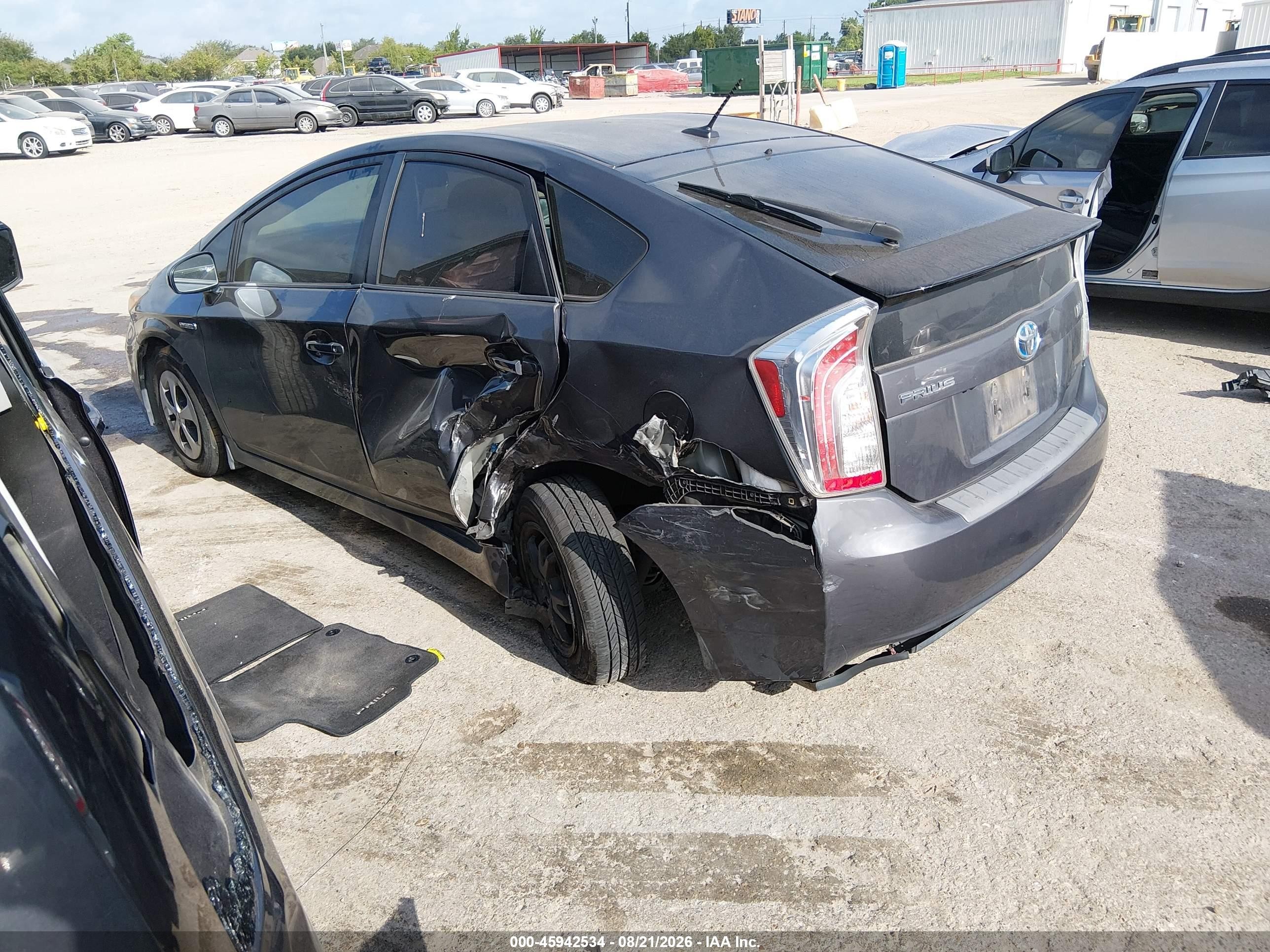 2012 Toyota Prius Three Gray vin: JTDKN3DUXC1494813