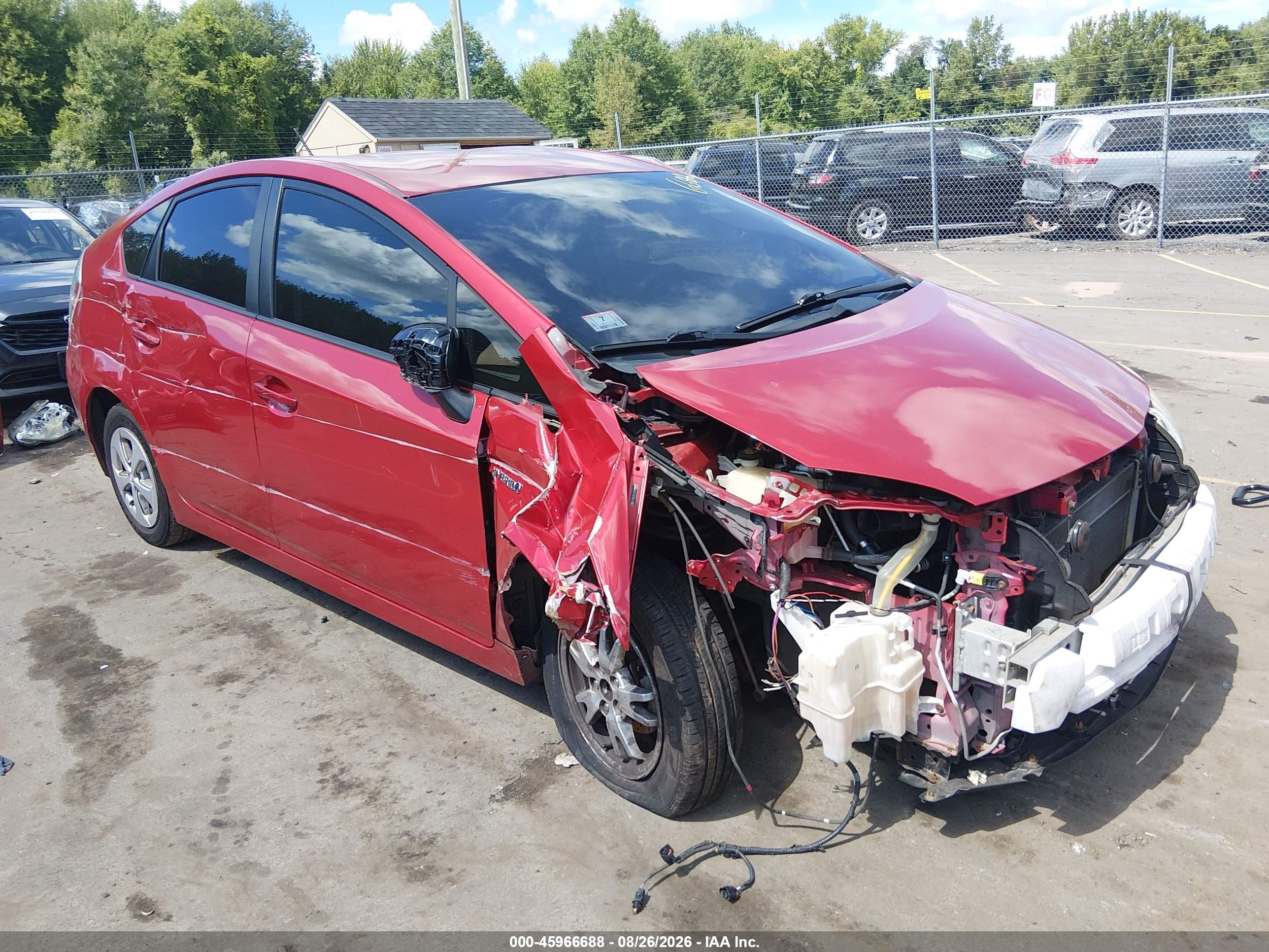 2012 Toyota Prius Two Red vin: JTDKN3DUXC1499624