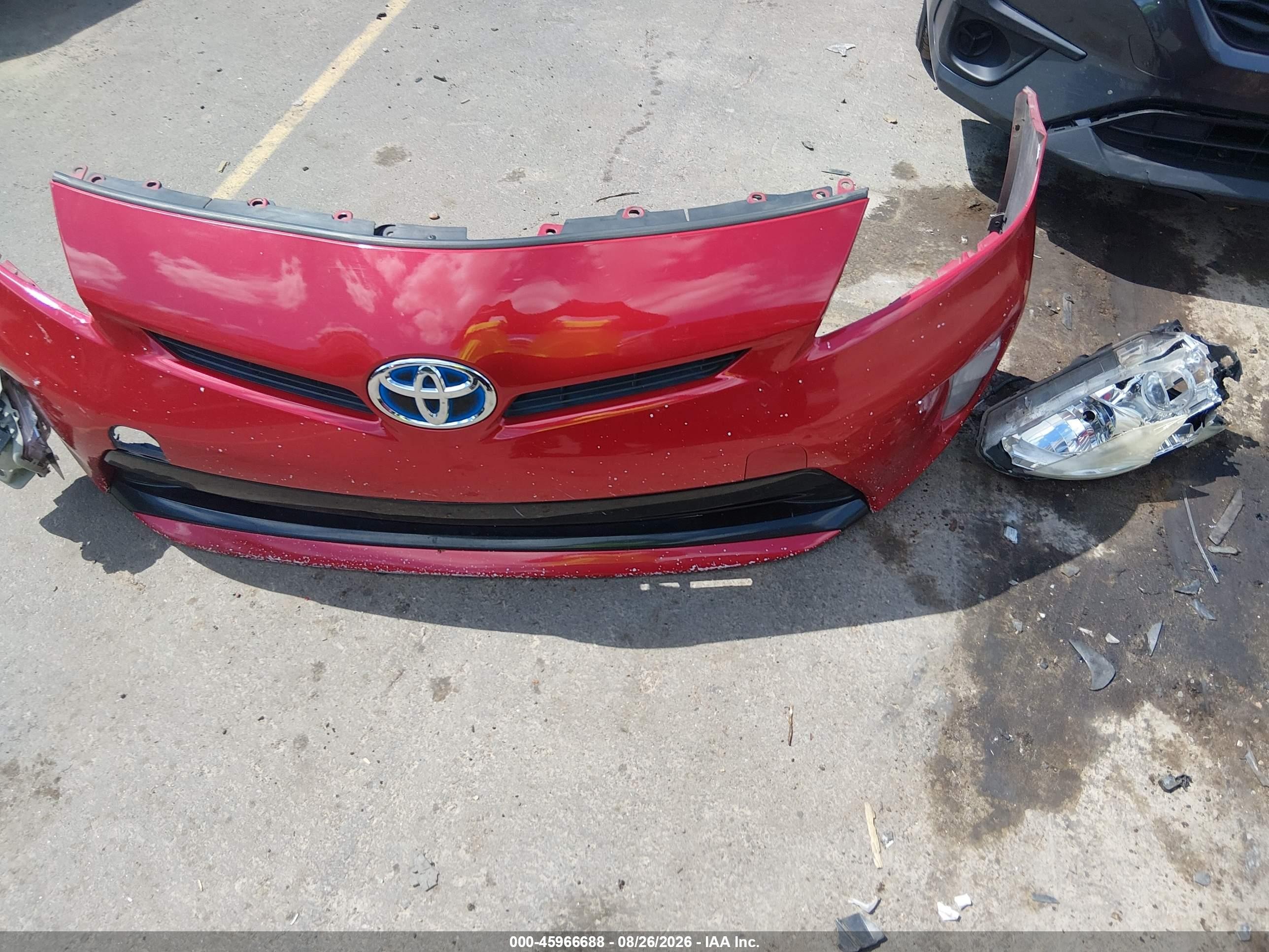 2012 Toyota Prius Two Красный vin: JTDKN3DUXC1499624