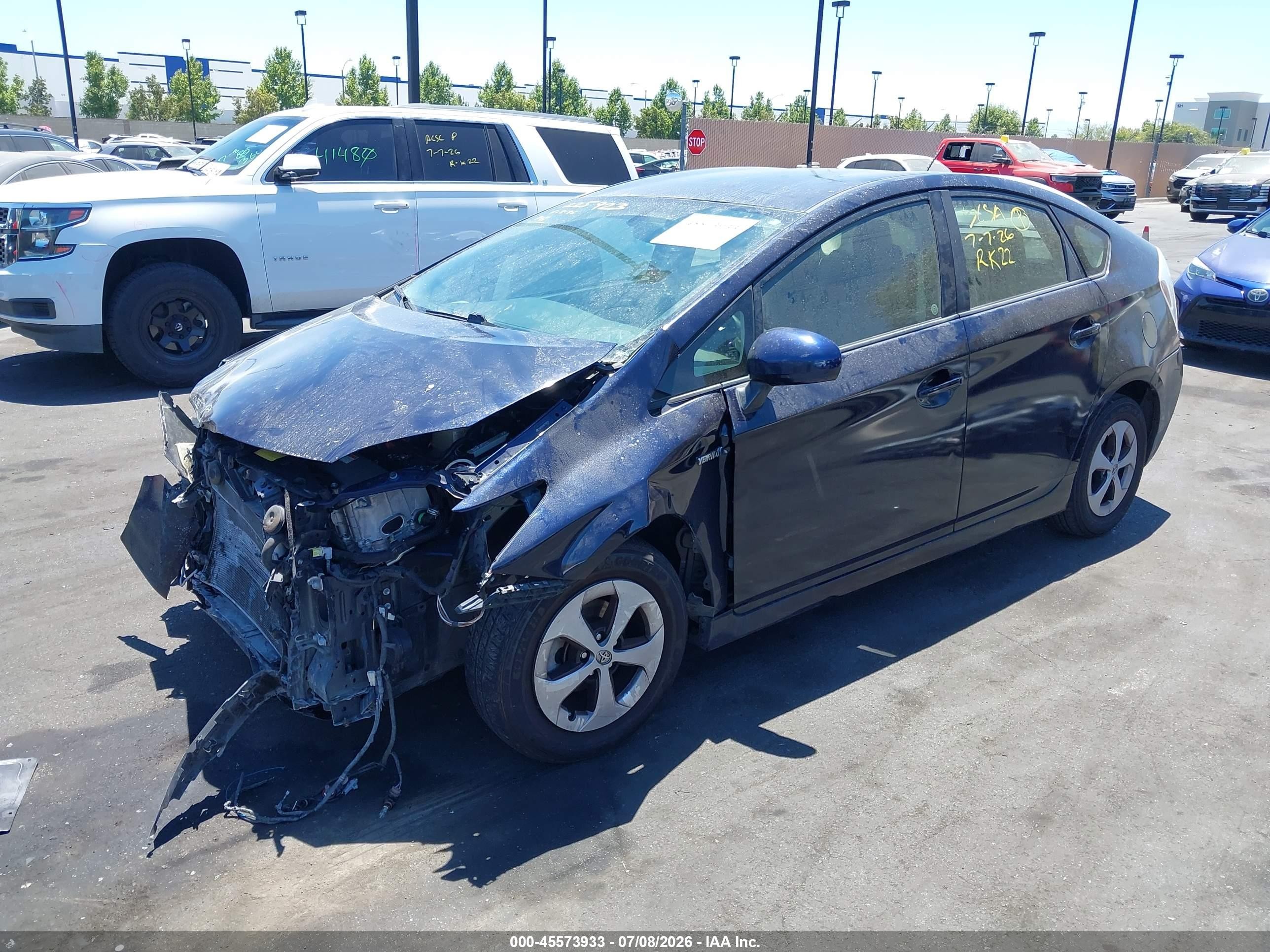 2012 Toyota Prius Two Dark Blue vin: JTDKN3DUXC1538759