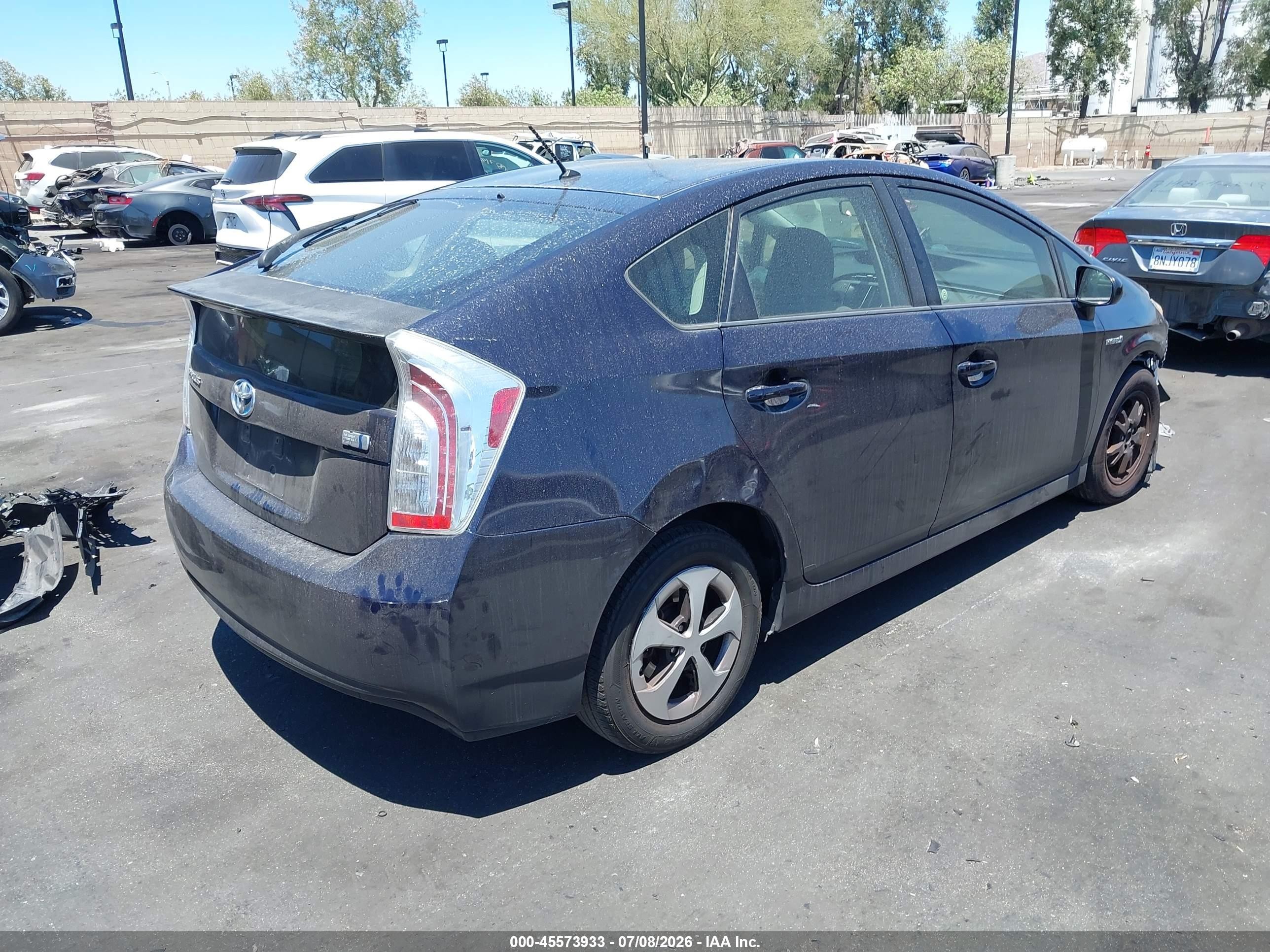 2012 Toyota Prius Two Dark Blue vin: JTDKN3DUXC1538759