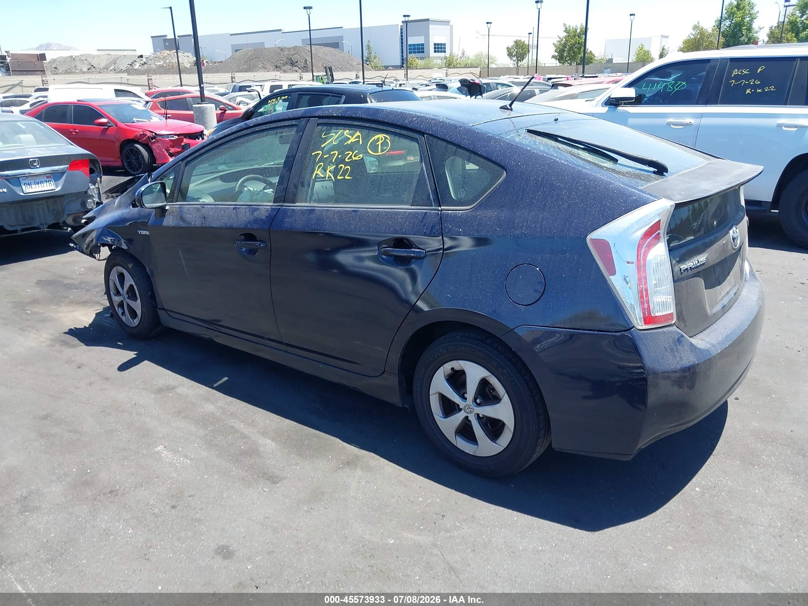 2012 Toyota Prius Two Dark Blue vin: JTDKN3DUXC1538759