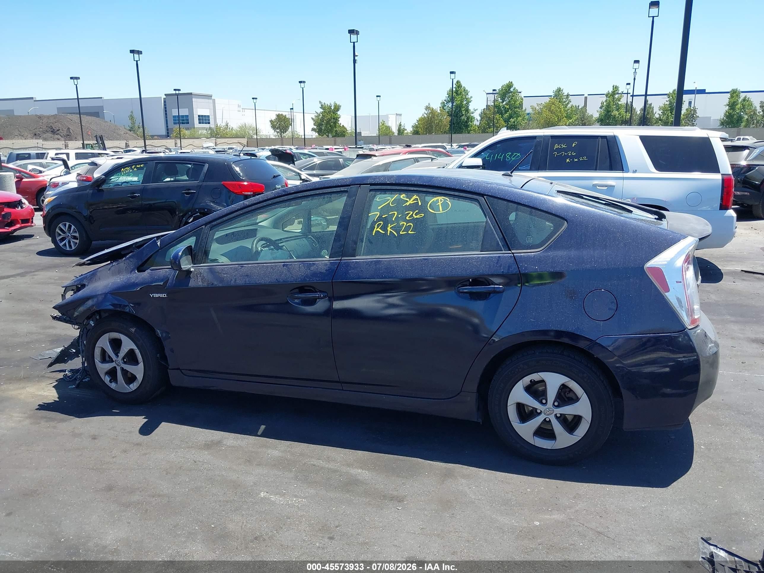 2012 Toyota Prius Two Dark Blue vin: JTDKN3DUXC1538759