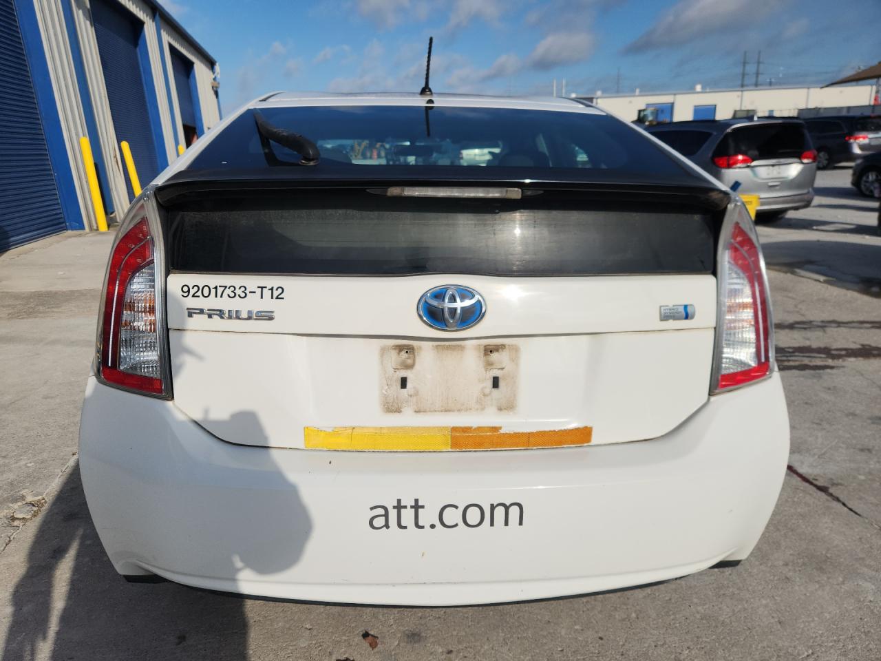 2012 Toyota Prius Two White vin: JTDKN3DUXC1577433 Damage: Rear Bumper, Heavy Scratch, 1 To 2 Inches