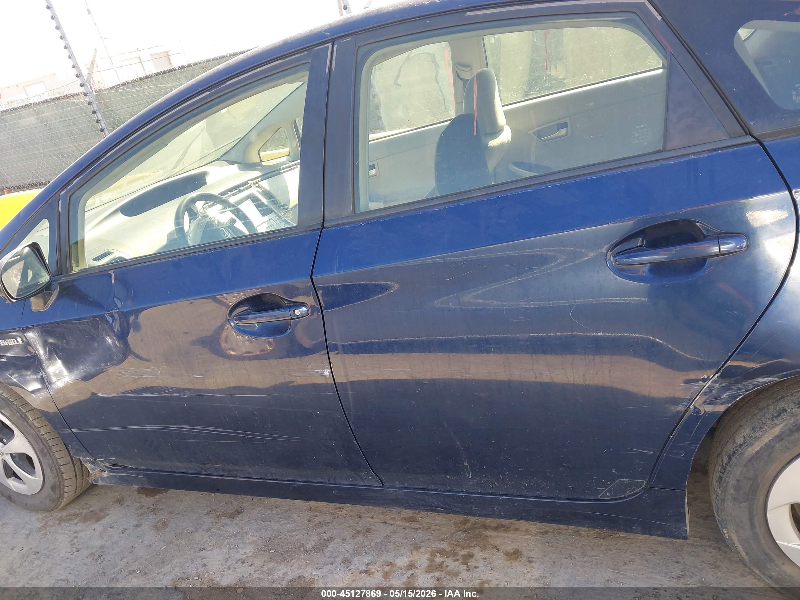 2012 Toyota Prius Five/four/one/three/two Blue vin: JTDKN3DUXC1592224
