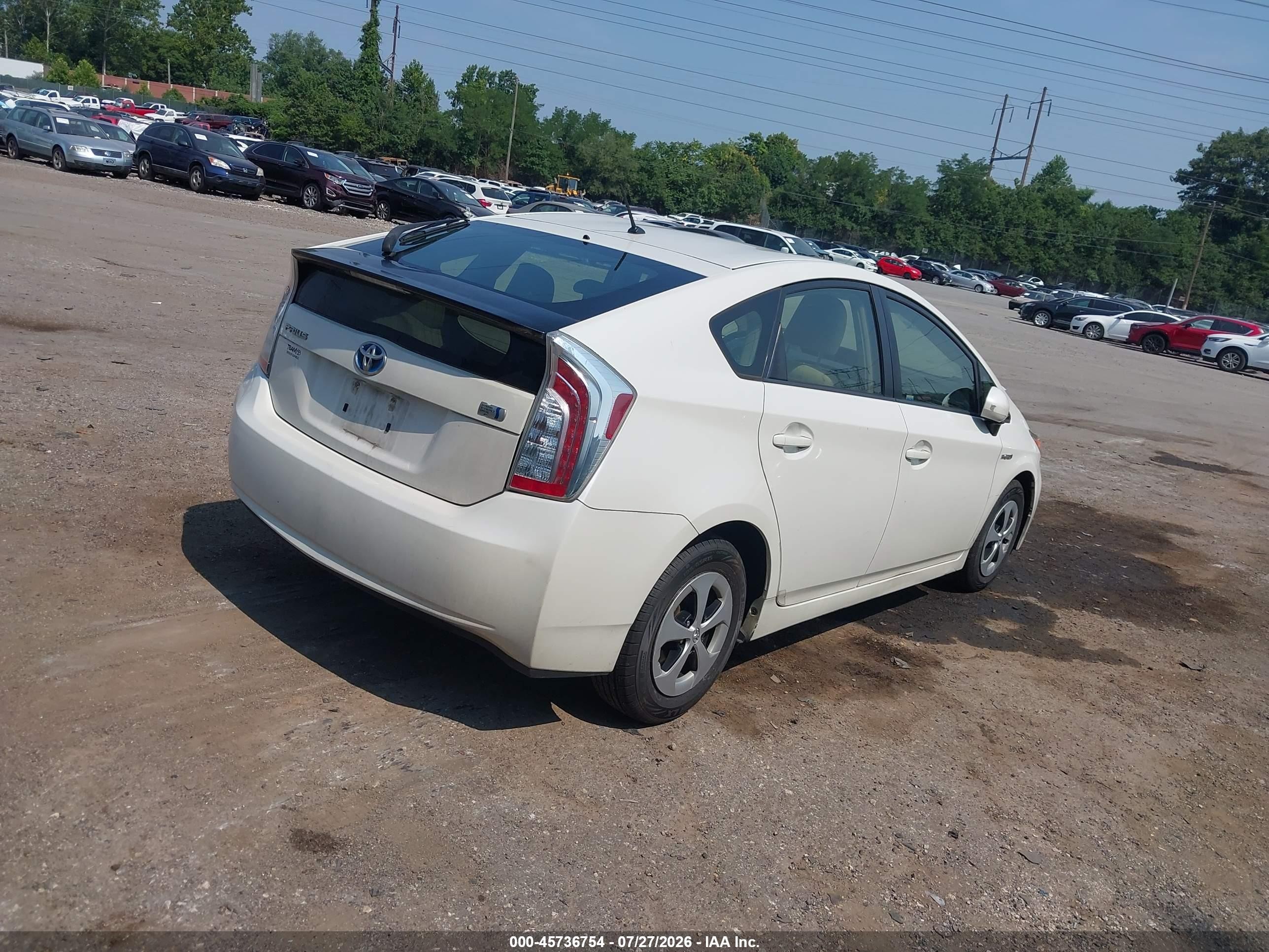2012 Toyota Prius Two White vin: JTDKN3DUXC5400177