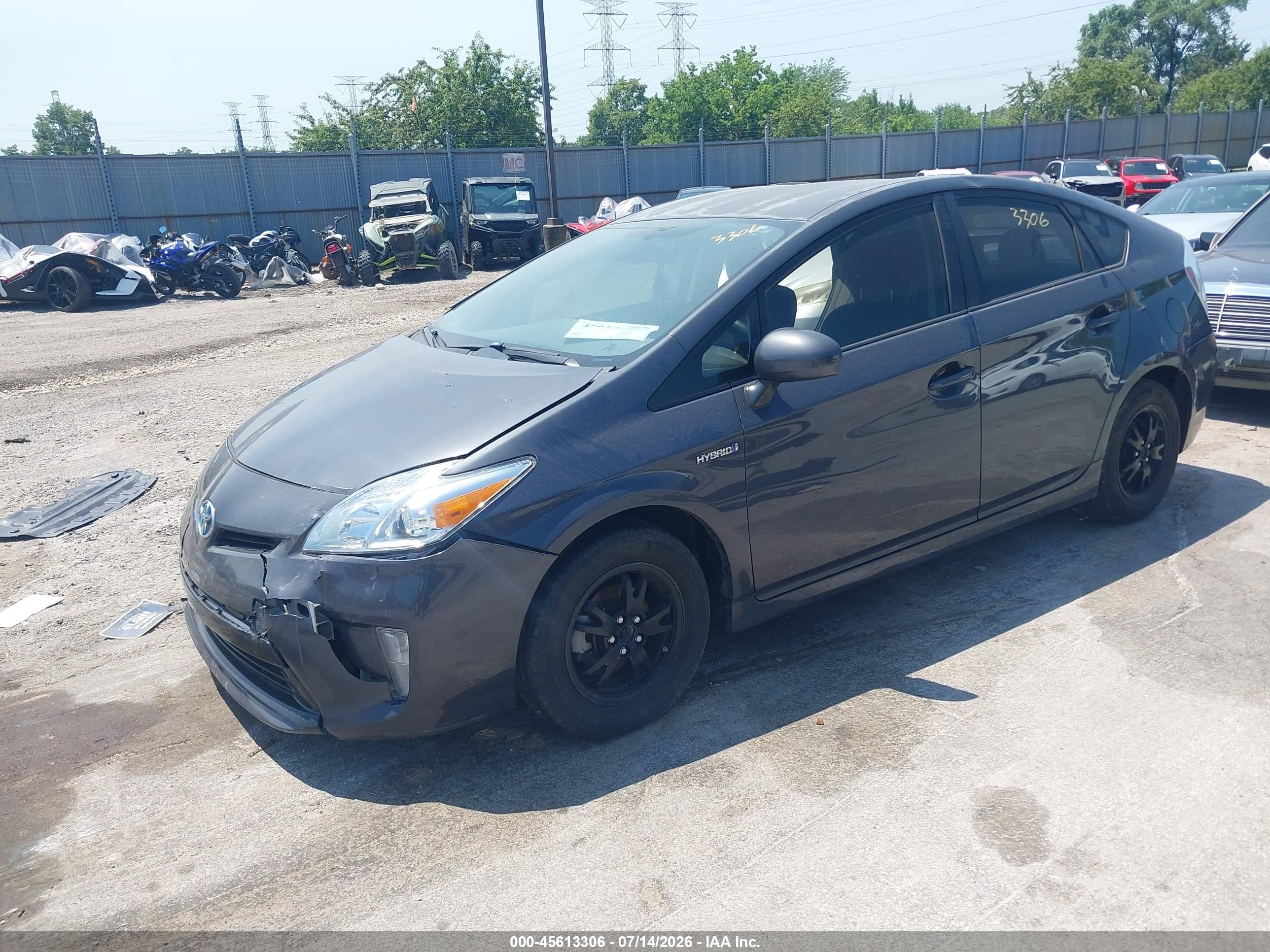 2012 Toyota Prius Two Серый vin: JTDKN3DUXC5418338