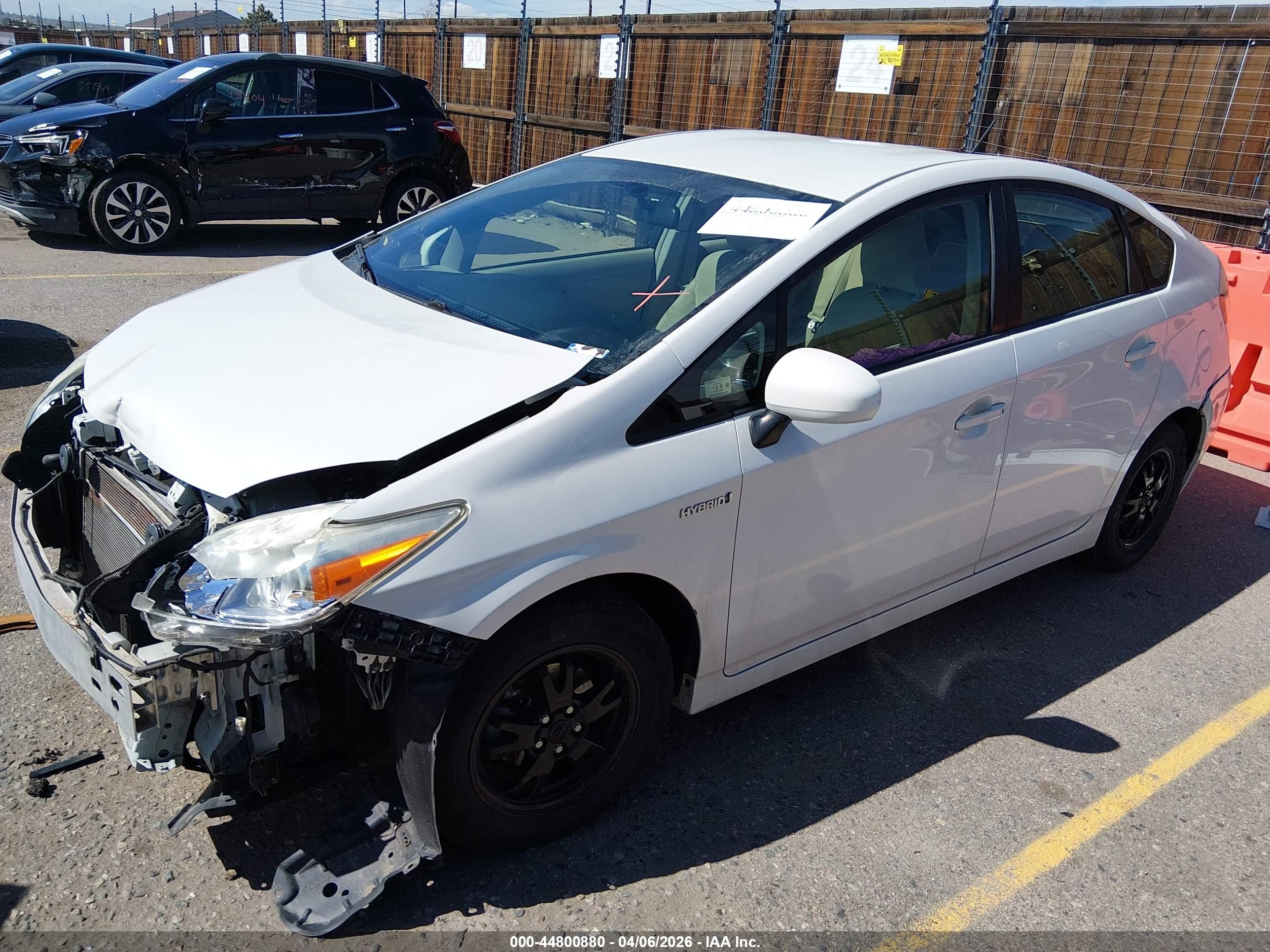 2012 Toyota Prius Two White vin: JTDKN3DUXC5509559