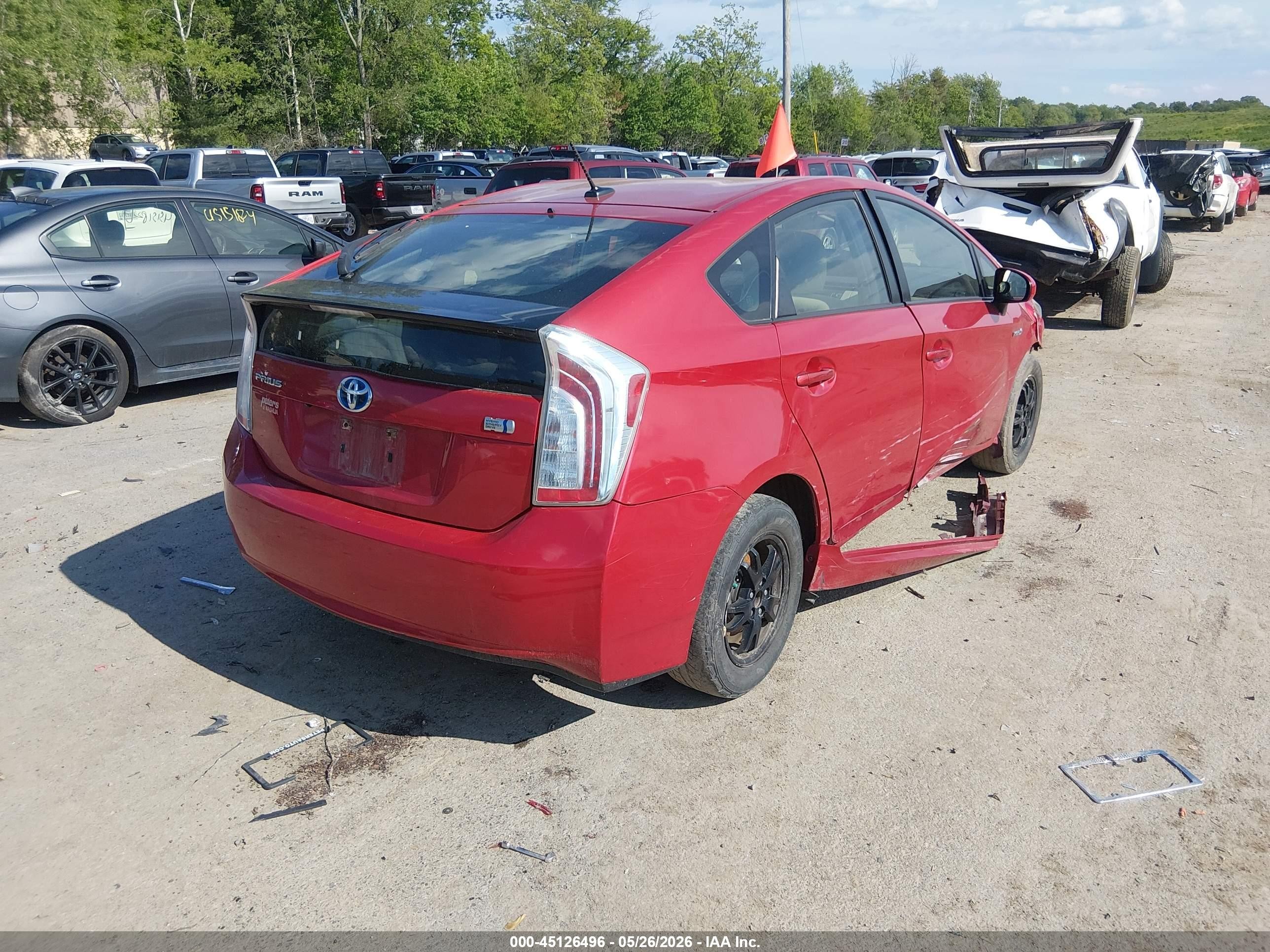 2013 Toyota Prius Three Red vin: JTDKN3DUXD1731544