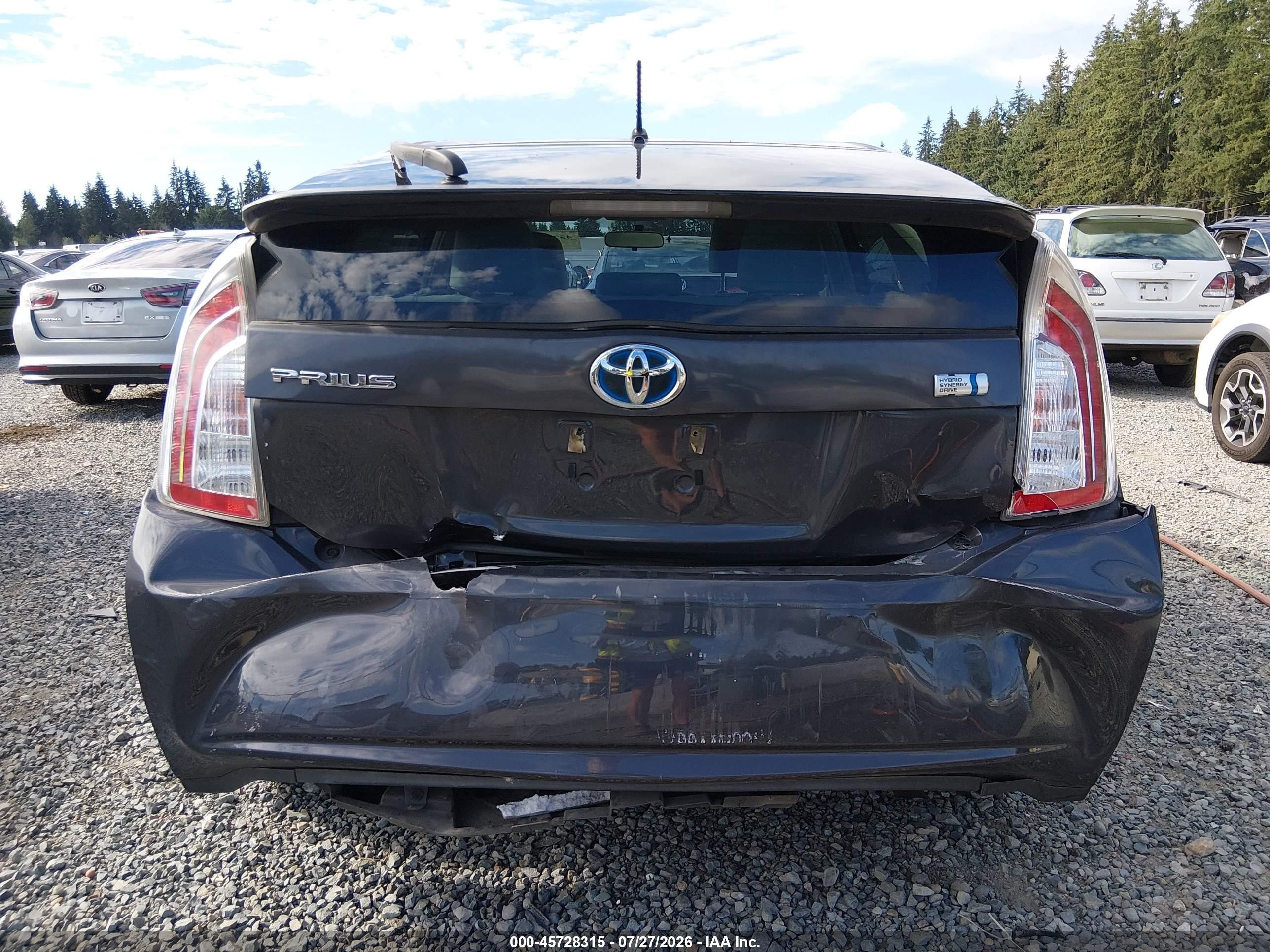 2013 Toyota Prius Two Серый vin: JTDKN3DUXD5594453