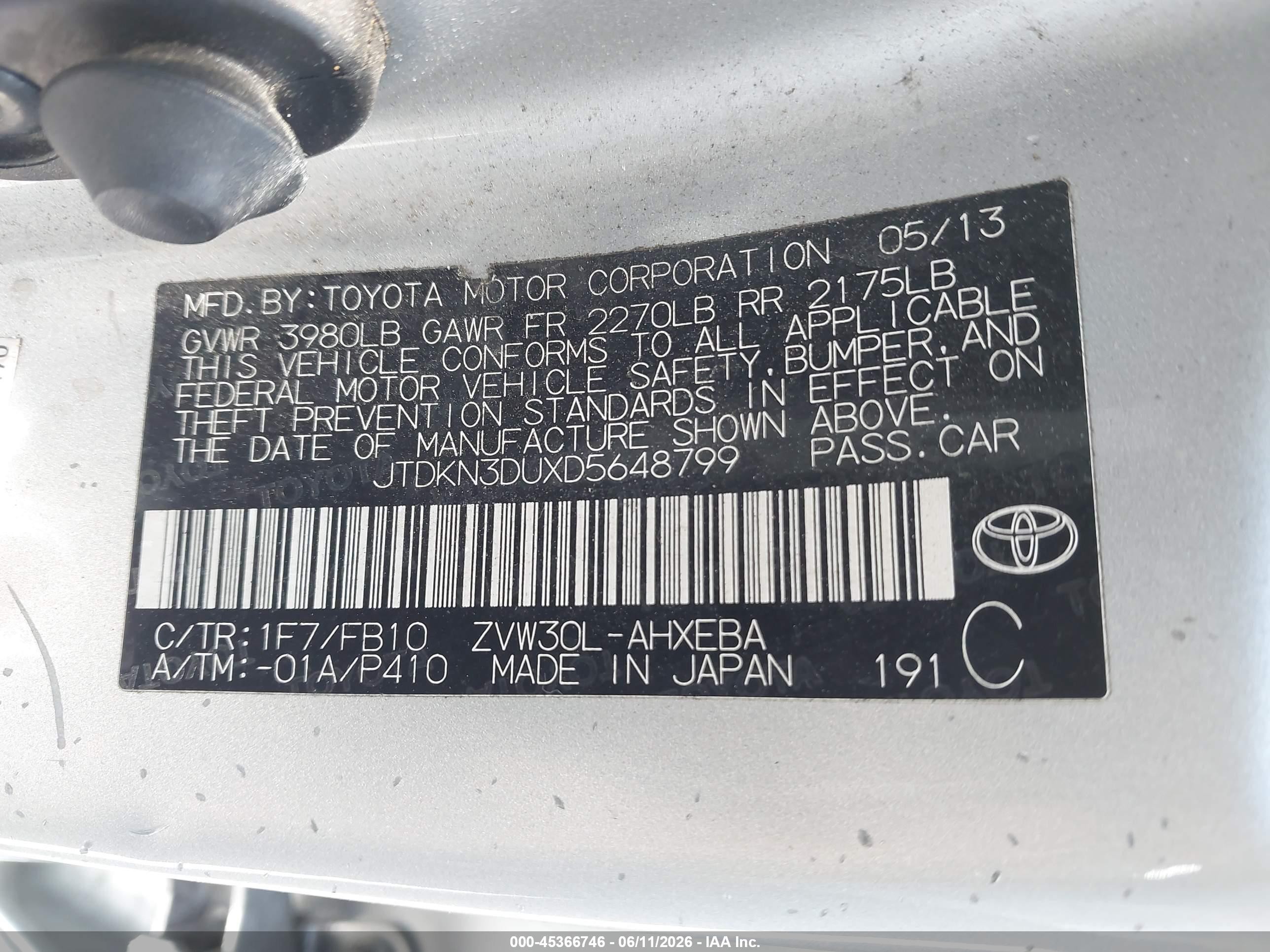 2013 Toyota Prius Three Silver vin: JTDKN3DUXD5648799