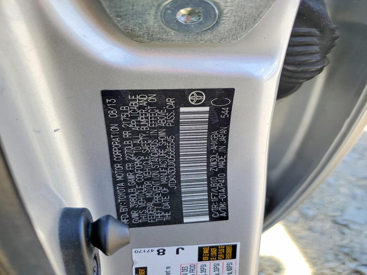2013 Toyota Prius Four Silver vin: JTDKN3DUXD5685545