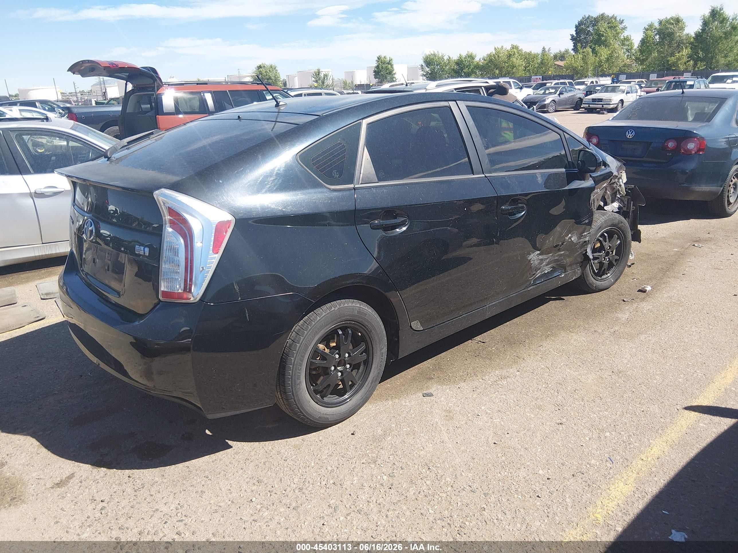 2013 Toyota Prius Two Черный vin: JTDKN3DUXD5698490