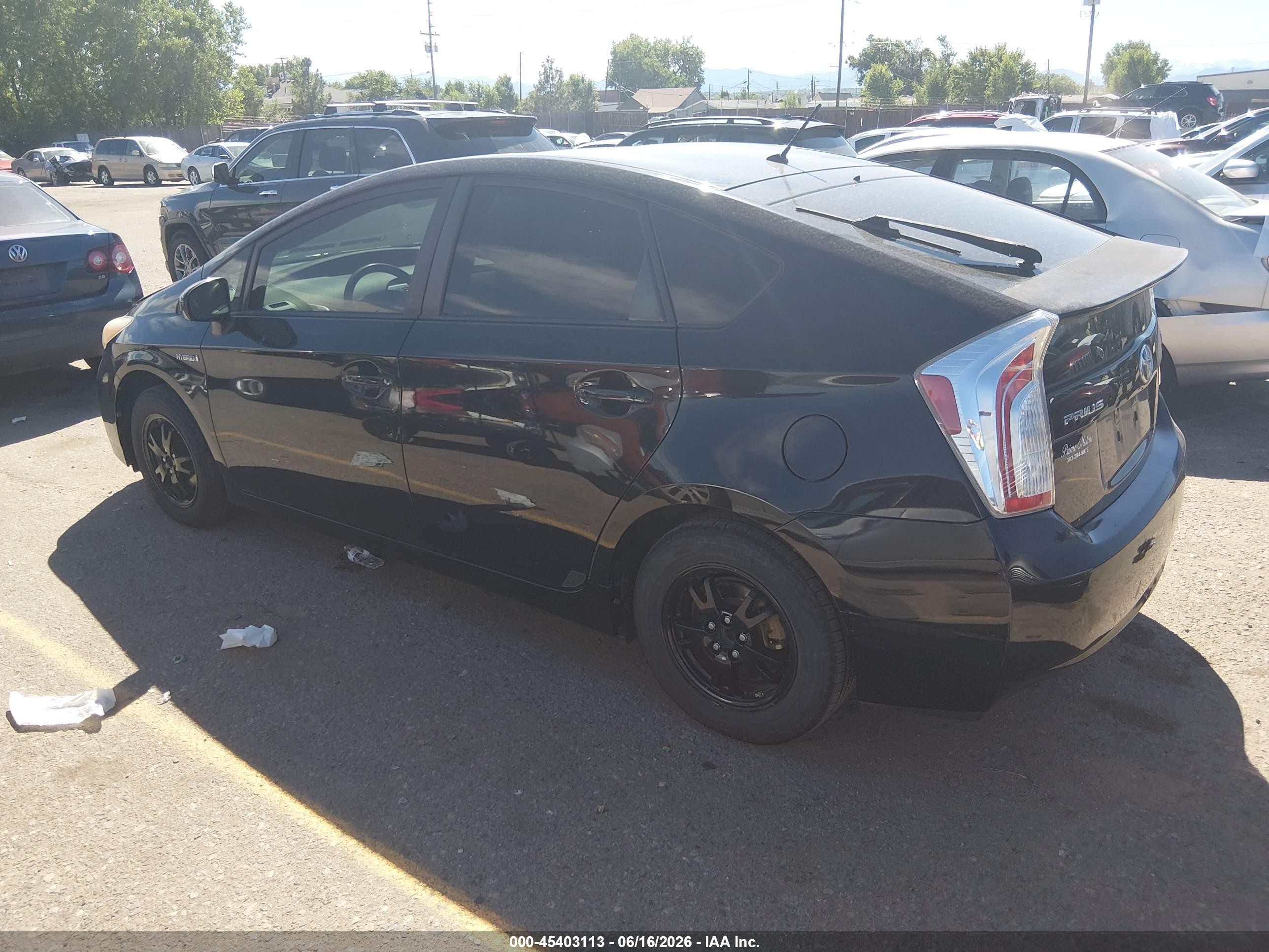 2013 Toyota Prius Two Черный vin: JTDKN3DUXD5698490