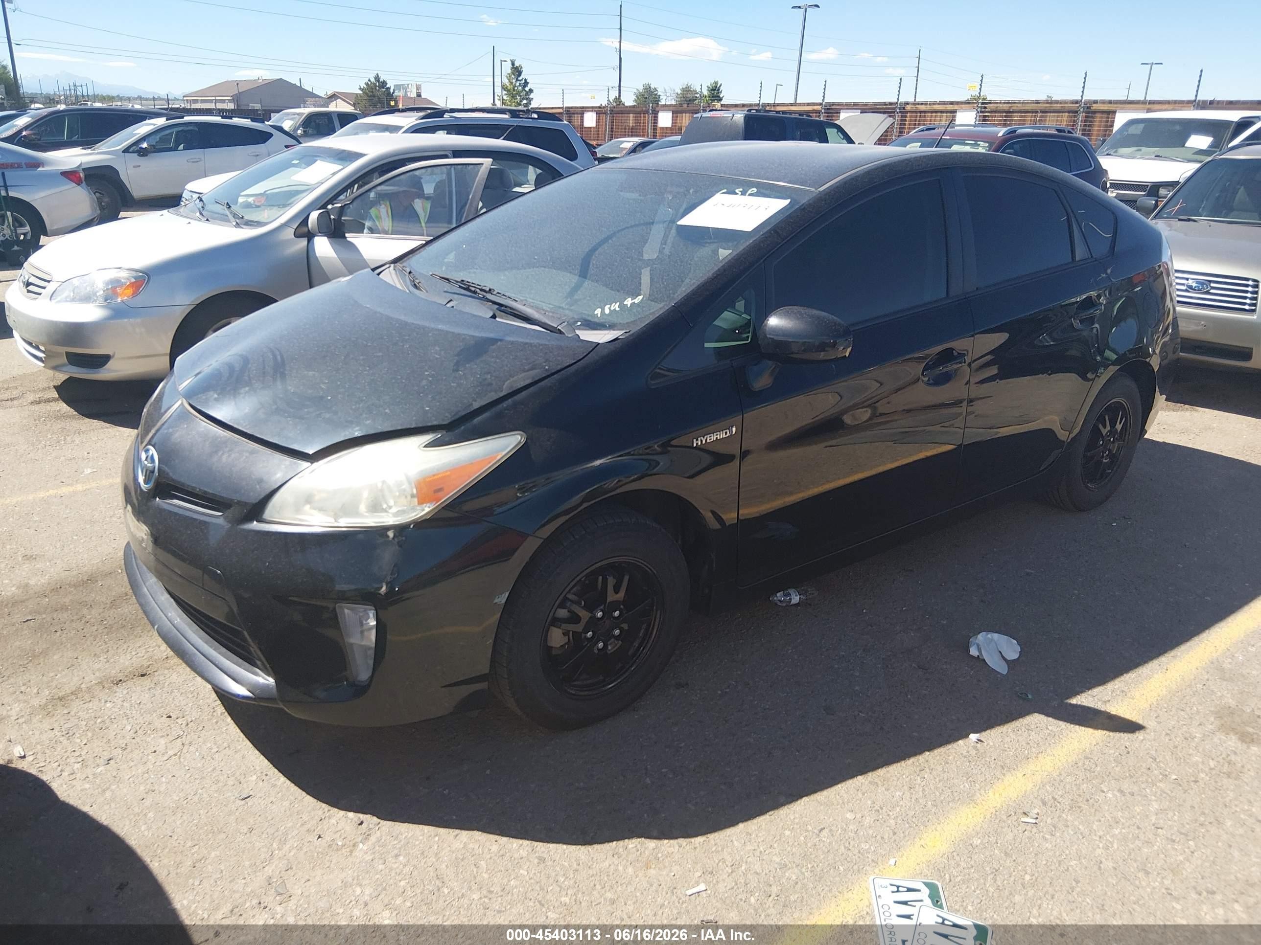 2013 Toyota Prius Two Черный vin: JTDKN3DUXD5698490