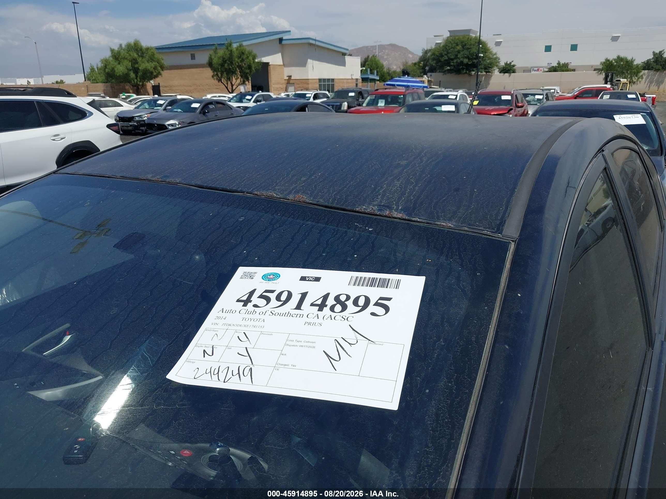 2014 Toyota Prius Two Gray vin: JTDKN3DUXE1741153