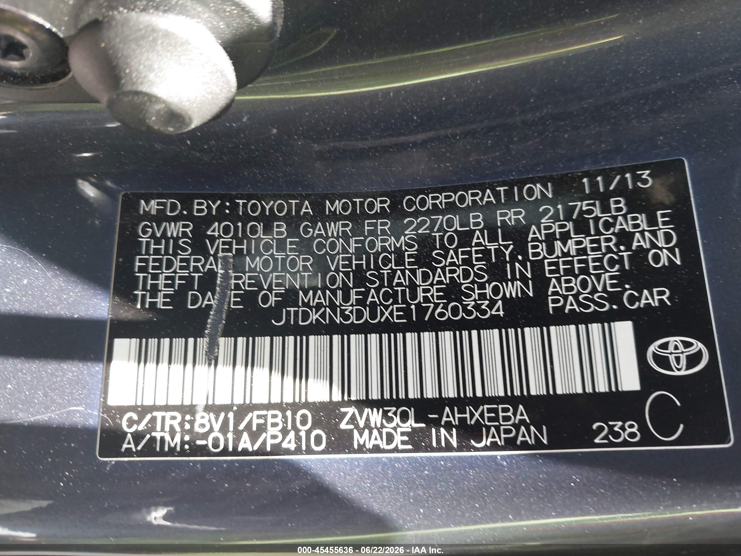2014 Toyota Prius Three Gray vin: JTDKN3DUXE1760334