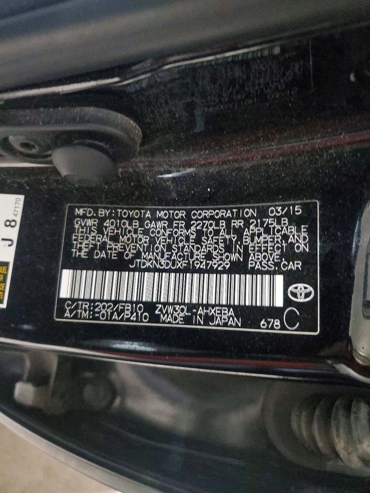 2015 Toyota Prius Two Черный vin: JTDKN3DUXF1947929