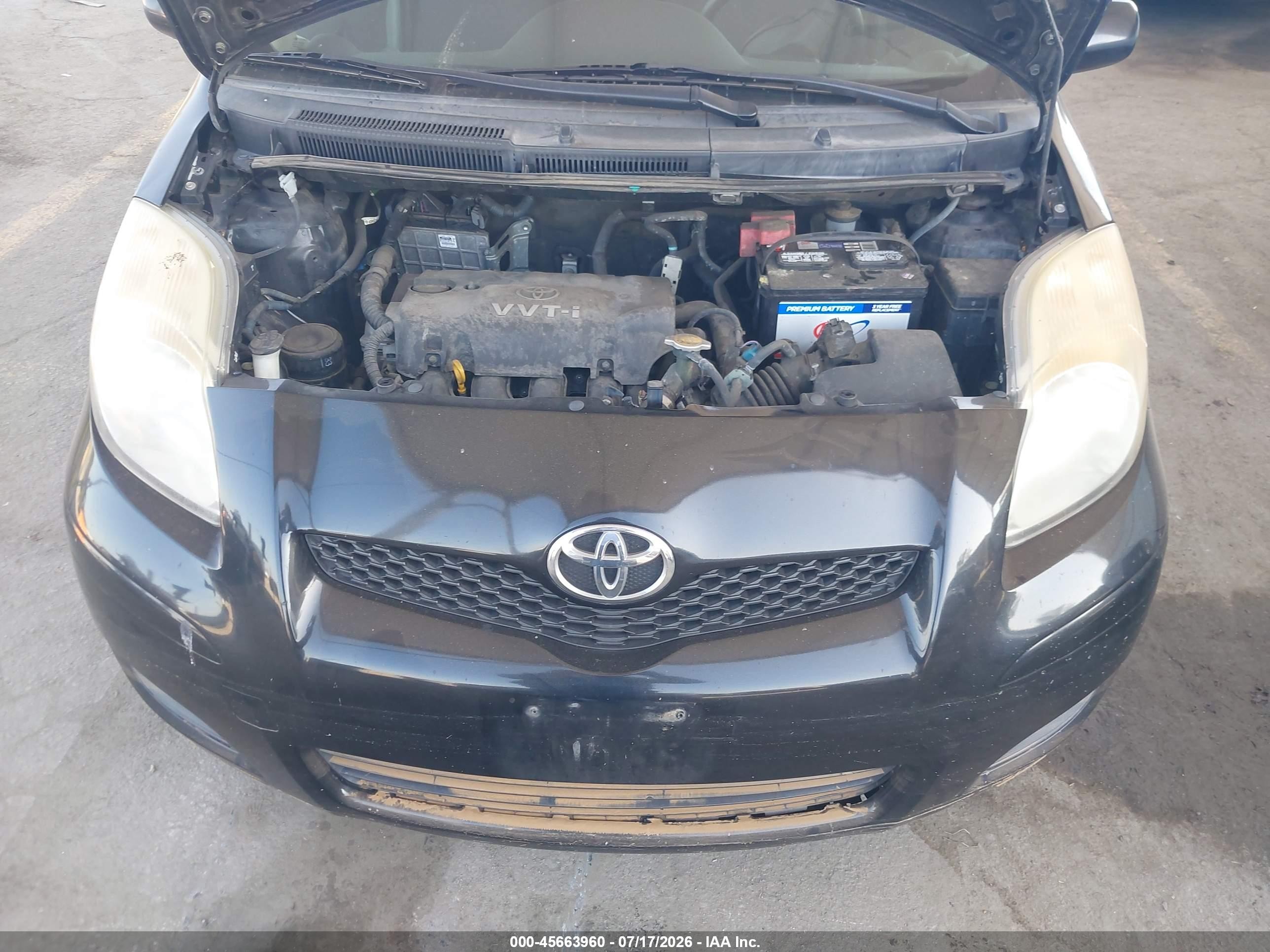 2010 Toyota Yaris Черный vin: JTDKT4K31A5320009